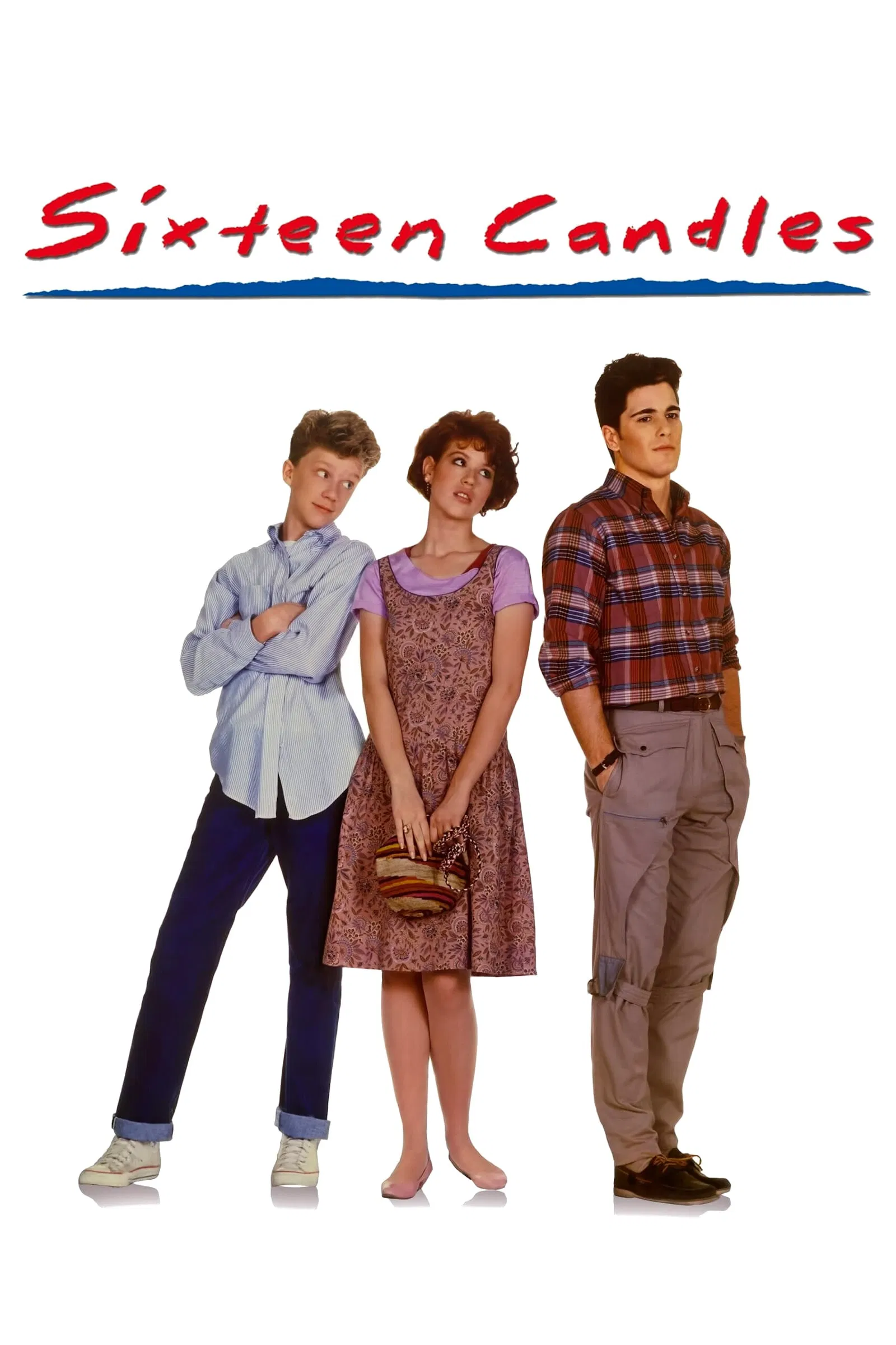 Poster chính thức của phim Phim Hài, Phim Tình Cảm "Mười Sáu Ngọn Nến" (Sixteen Candles - 1984), với sự tham gia của diễn viên Molly Ringwald và Michael Schoeffling.