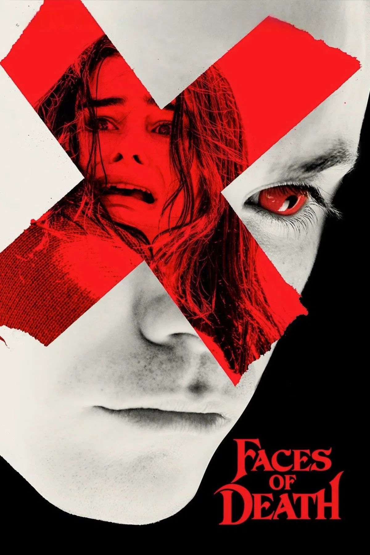 Poster chính thức của phim Phim Kinh Dị "Muôn Mặt Cái Chết" (Faces of Death - 2026), với sự tham gia của diễn viên Barbie Ferreira và Dacre Montgomery.