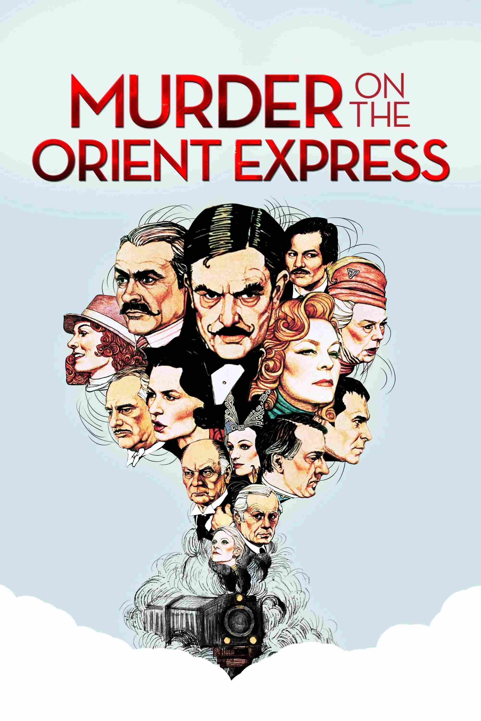 Poster chính thức của phim Phim Tâm Lý, Phim Giật Gân "Murder on the Orient Express" (Murder on the Orient Express - 1974), với sự tham gia của diễn viên Albert Finney và Lauren Bacall.