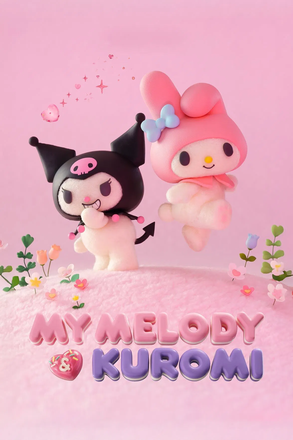 Poster chính thức của phim Phim Hoạt Hình, Phim Viễn Tưởng & Giả Tưởng "My Melody Và Kuromi" (My Melody & Kuromi - 2025), với sự tham gia của diễn viên Rei Sakuma và Junko Takeuchi.