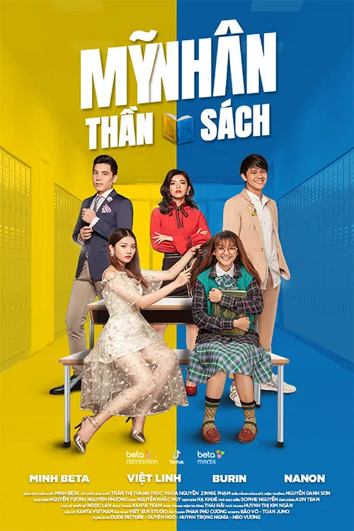 Poster chính thức của phim Phim Hài, Phim Tâm Lý "Mỹ Nhân Thần Sách" (Beauty Bookworm - 2022), với sự tham gia của diễn viên Korapat Kirdpan và Việt Linh.