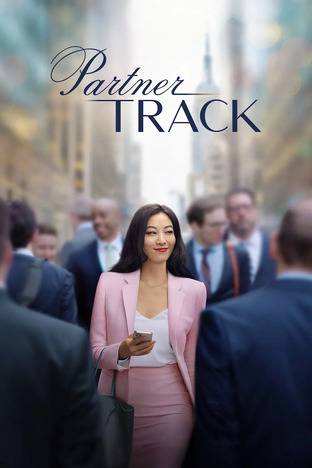 Poster chính thức của phim Phim Tâm Lý "Nấc Thang Nghề Luật" (Partner Track - 2022), với sự tham gia của diễn viên Arden Cho và Alexandra Turshen.