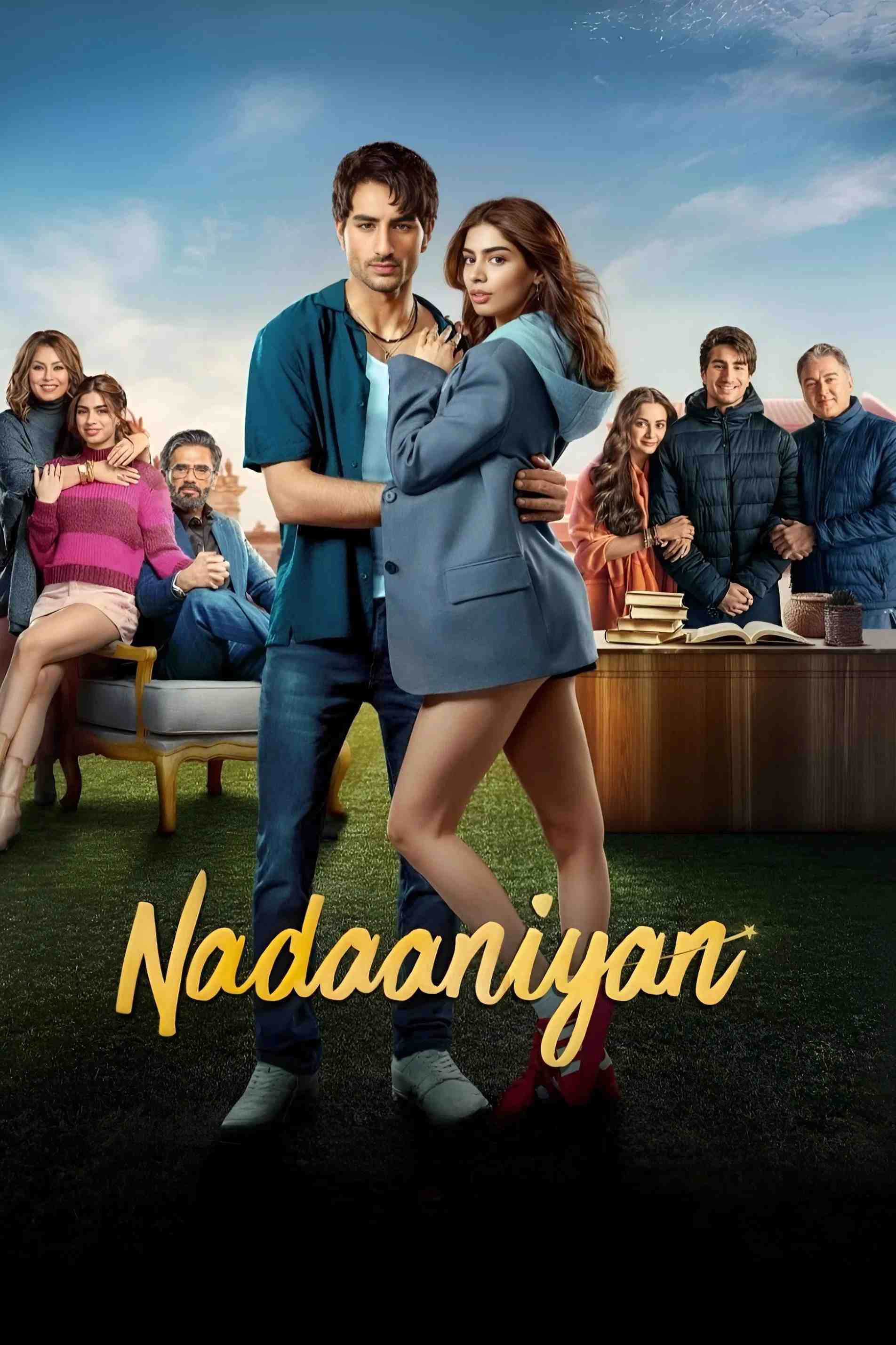 Poster chính thức của phim Phim Tình Cảm, Phim Hài "Nadaaniyan: Dại Khờ Khi Yêu" (Nadaaniyan - 2025), với sự tham gia của diễn viên Ibrahim Ali Khan và Khushi Kapoor.