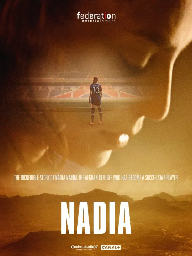 Poster chính thức của phim Phim Tài Liệu "Nadia" (Nadia - 2021), với sự tham gia của diễn viên Nadia Nadim.