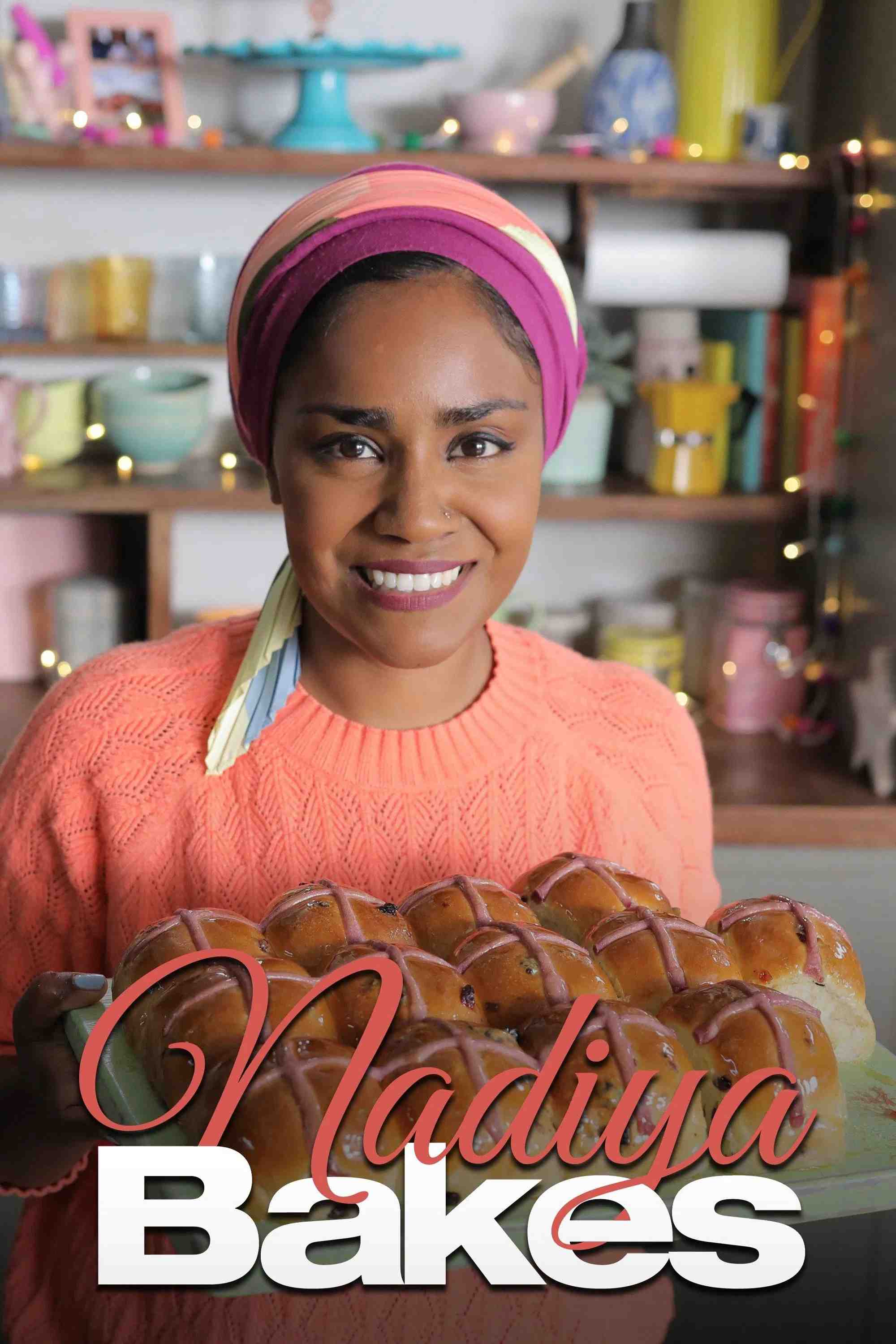 Poster chính thức của phim Phim Tài Liệu, Truyền Hình Thực Tế "Nadiya làm bánh" (Nadiya Bakes - 2020), với sự tham gia của diễn viên Nadiya Hussain.