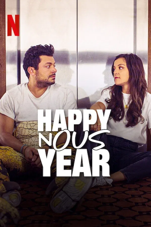 Poster chính thức của phim Phim Tình Cảm, Phim Hài "Năm mới kẹt với nàng" (Stuck with You - 2022), với sự tham gia của diễn viên Kev Adams và Camille Lellouche.