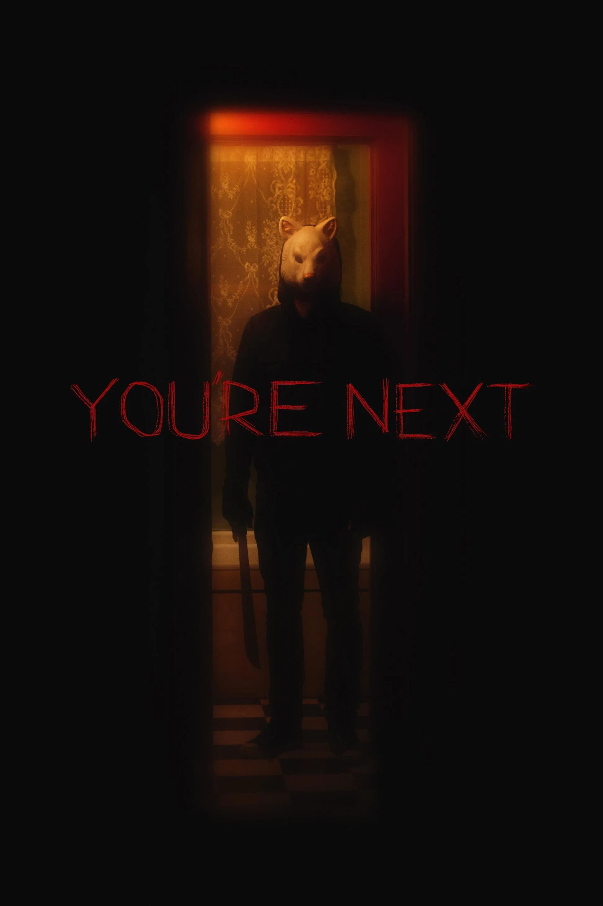 Poster chính thức của phim Phim Kinh Dị, Phim Giật Gân "Nạn Nhân Tiếp Theo" (You're Next - 2013), với sự tham gia của diễn viên Sharni Vinson.