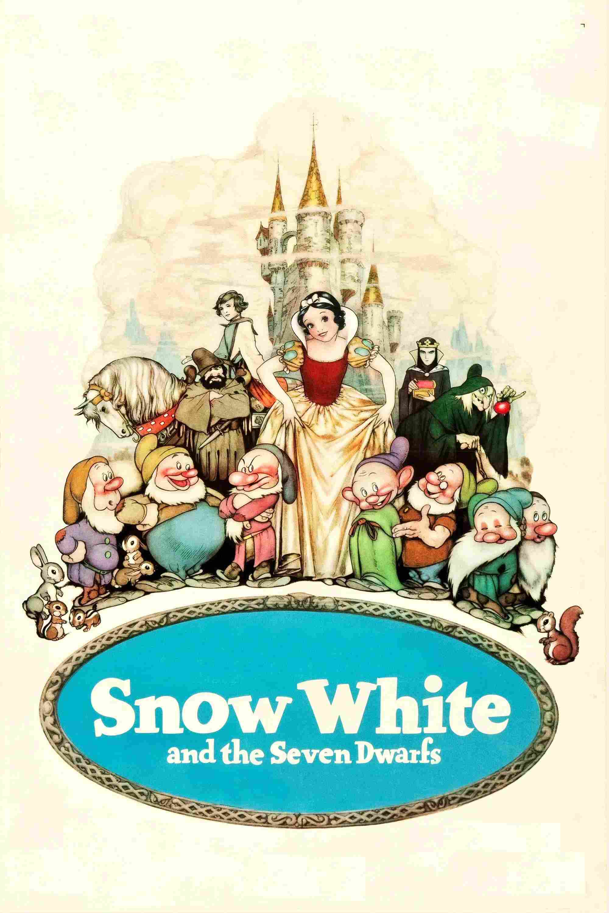 Poster chính thức của phim Phim Giả Tượng, Phim Hoạt Hình "Nàng Bạch Tuyết và Bảy Chú Lùn" (Snow White and the Seven Dwarfs - 1938), với sự tham gia của diễn viên Adriana Caselotti và Lucille La Verne.