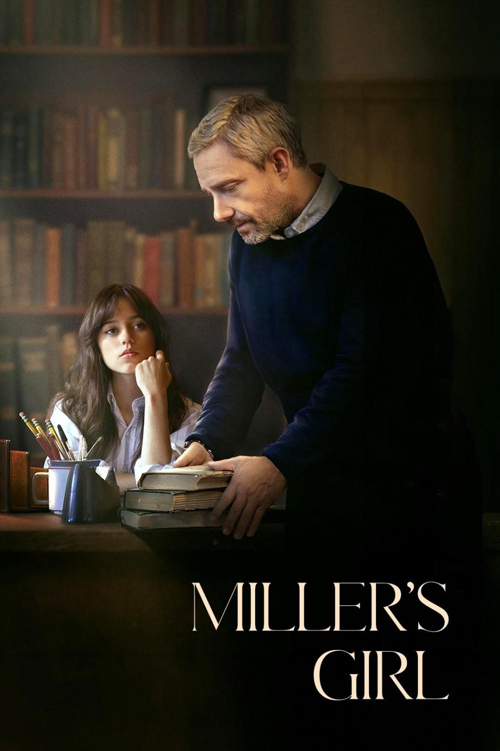 Poster chính thức của phim Phim Giật Gân, Phim Tâm Lý "Nàng Thơ Của Miller" (Miller's Girl - 2024), với sự tham gia của diễn viên Jenna Ortega và Martin Freeman.