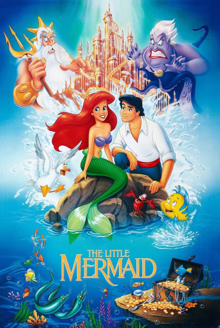Poster chính thức của phim Phim Hoạt Hình, Phim Gia Đình "Nàng Tiên Cá" (The Little Mermaid - 1989), với sự tham gia của diễn viên Jodi Benson và Samuel E. Wright.