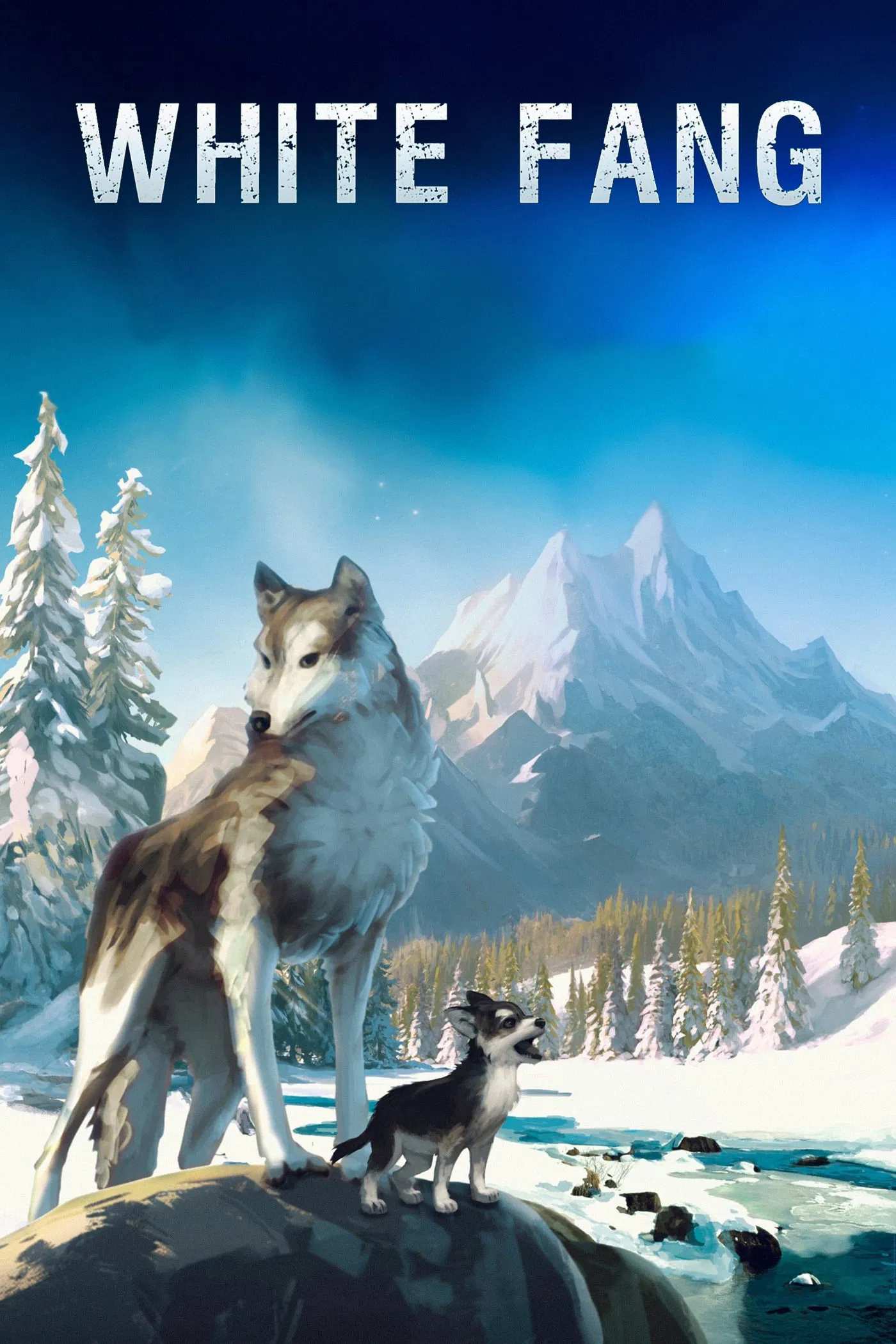Poster chính thức của phim Phim Hoạt Hình, Phim Gia Đình "Nanh Trắng" (White Fang - 2018), với sự tham gia của diễn viên Raphaël Personnaz và Virginie Efira.