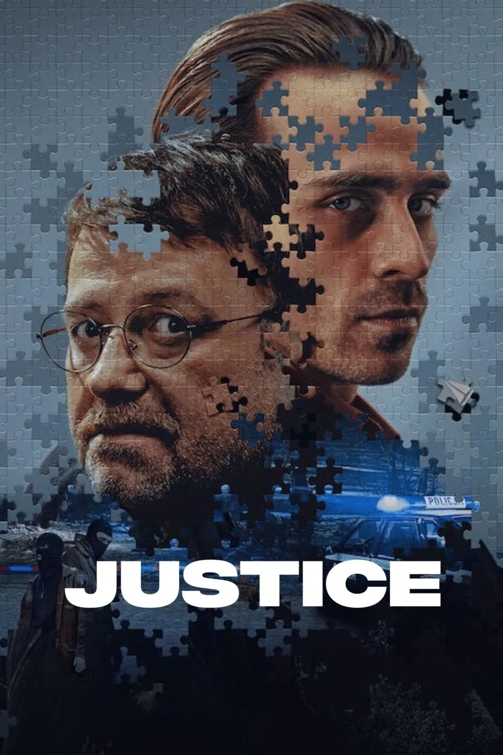 Poster chính thức của phim Phim Hình Sự, Phim Tâm Lý "Vụ Cướp Táo Tợn" (Justice - 2024), với sự tham gia của diễn viên Olaf Lubaszenko và Wiktoria Gorodeckaja.