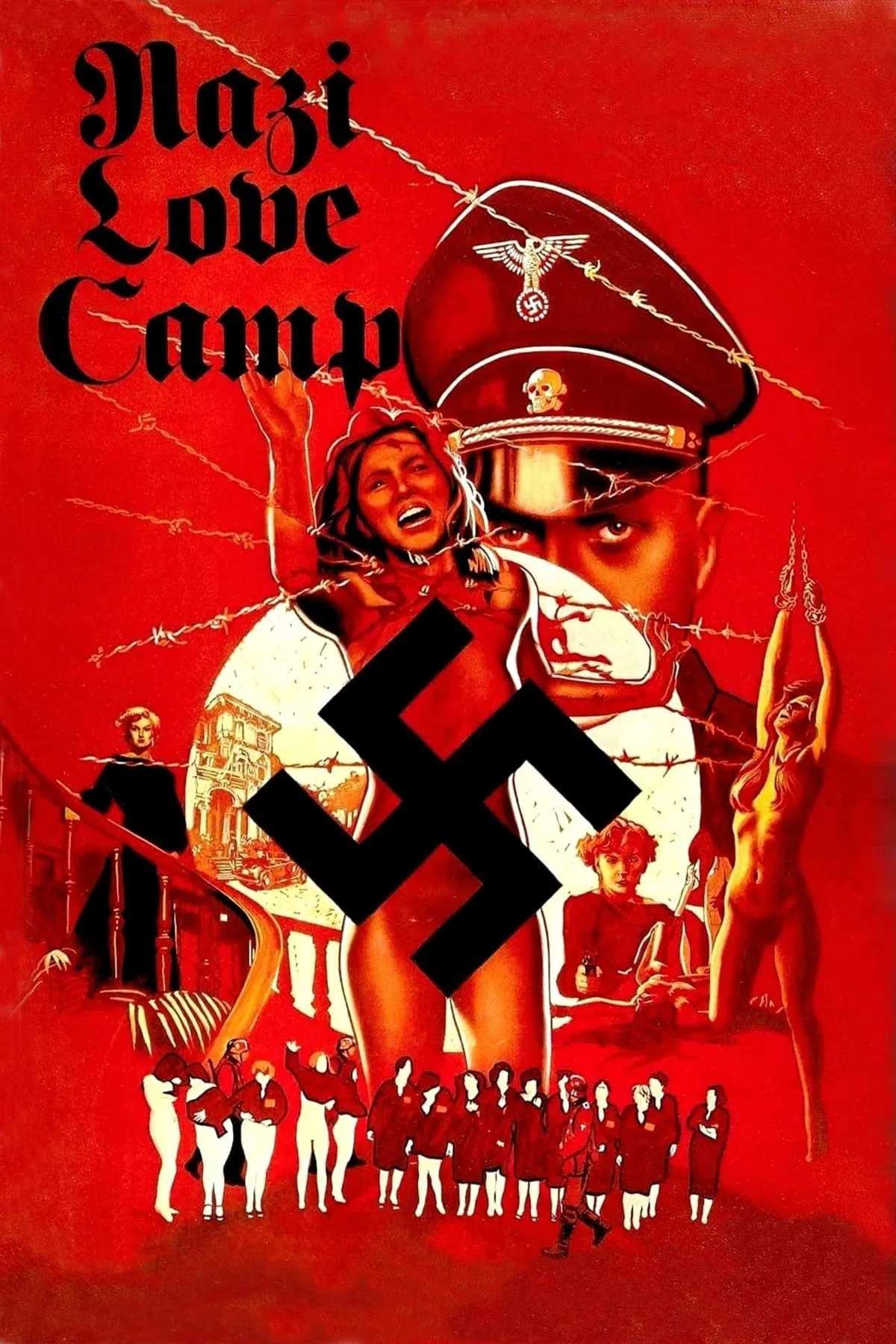 Poster chính thức của phim Phim Tâm Lý "Nazi Love Camp 27" (Nazi Love Camp 27 - 1977), với sự tham gia của diễn viên Sirpa Lane và Giancarlo Sisti.