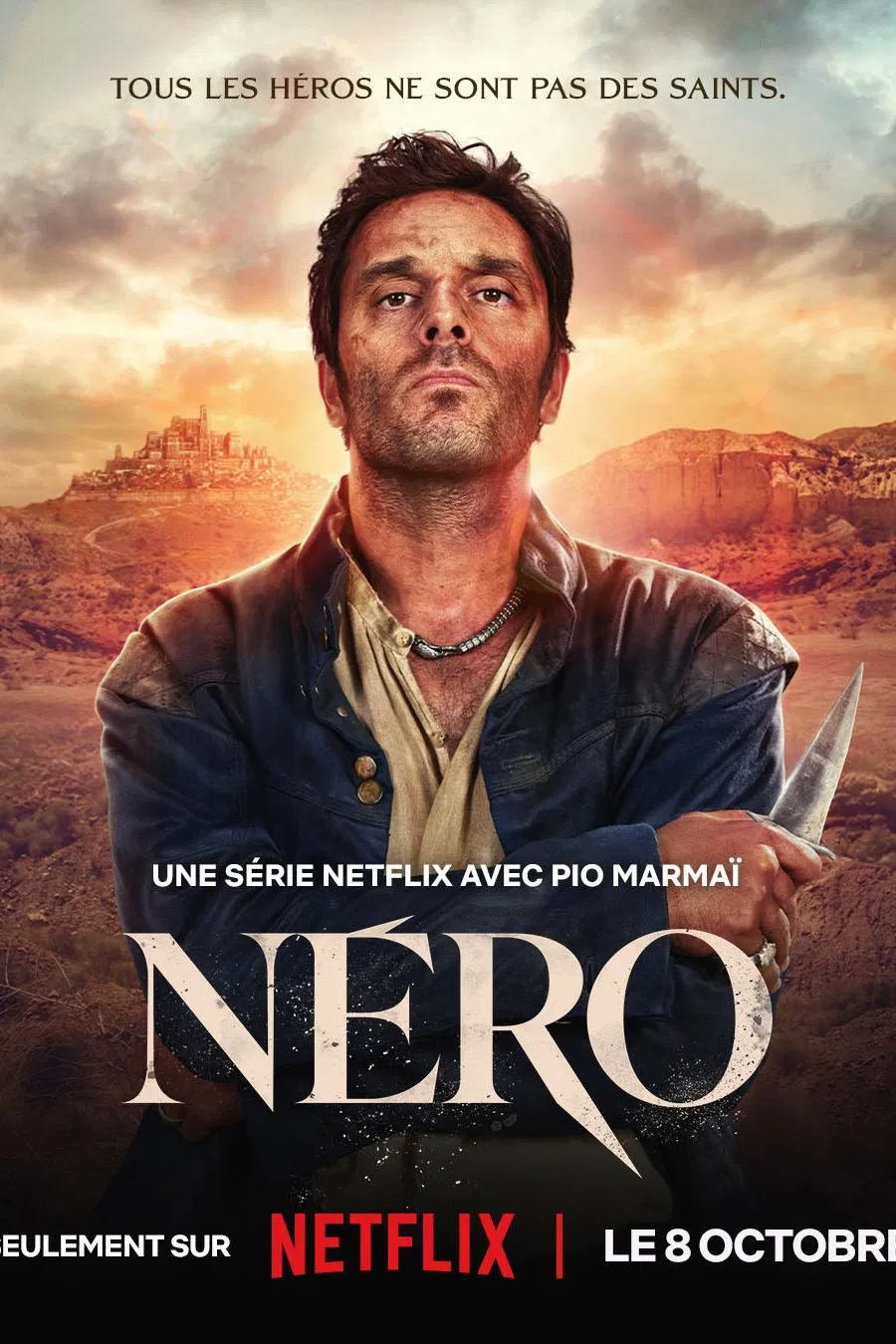 Poster chính thức của phim Phim Tâm Lý, Phim Hành Động & Phiêu Lưu "Néro" (Néro the Assassin - 2025), với sự tham gia của diễn viên Pio Marmaï và Alice Isaaz.