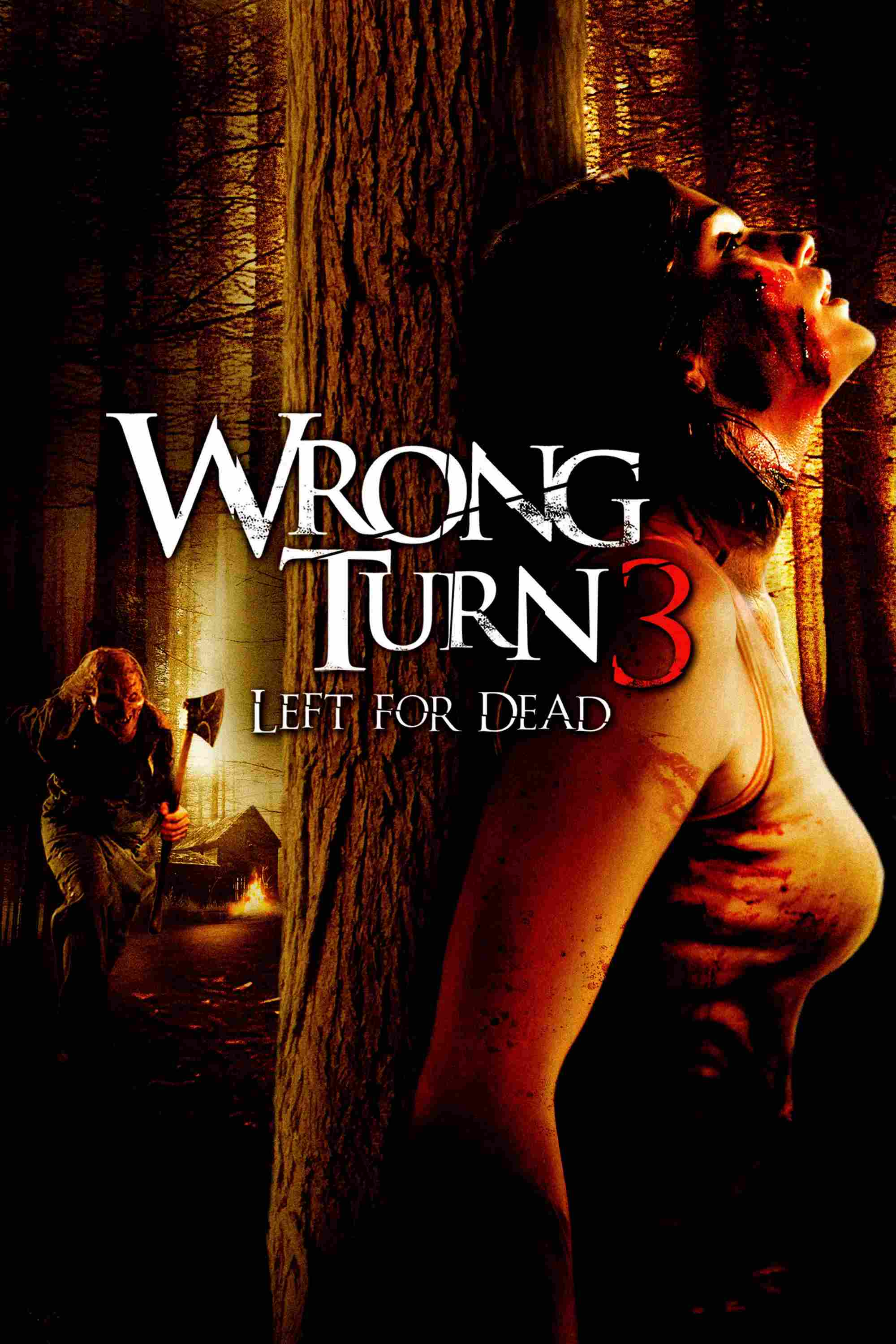 Poster chính thức của phim Phim Kinh Dị, Phim Giật Gân "Ngã Rẽ Tử Thần 3" (Wrong Turn 3: Left for Dead - 2009), với sự tham gia của diễn viên Tom Frederic và Janet Montgomery.