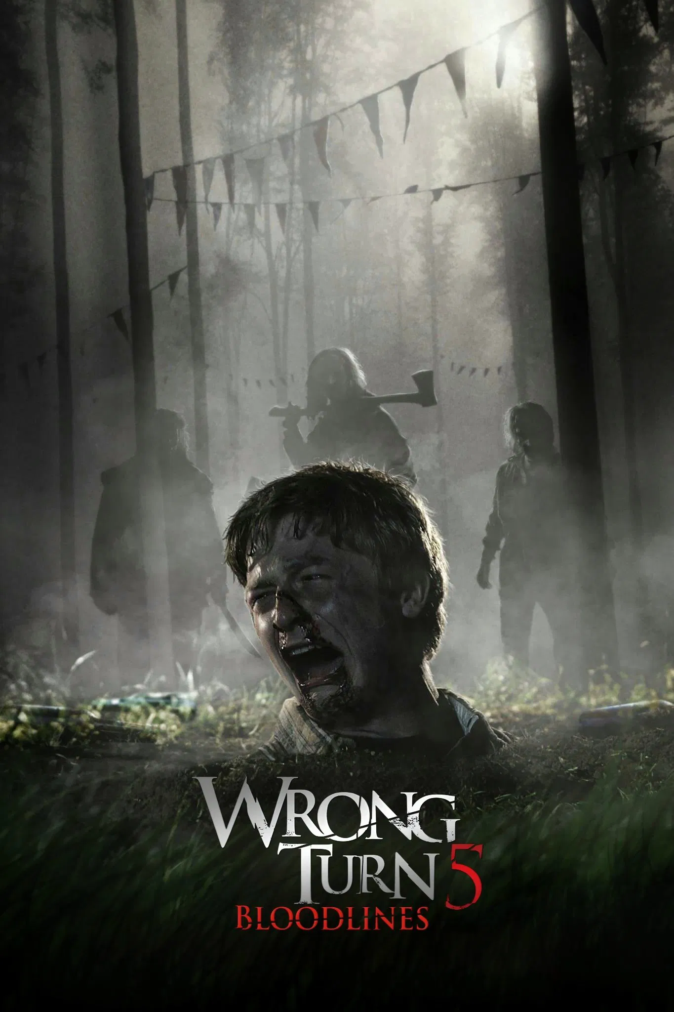 Poster chính thức của phim Phim Kinh Dị, Phim Giật Gân "Ngã Rẽ Tử Thần: Huyết Thống" (Wrong Turn 5: Bloodlines - 2012), với sự tham gia của diễn viên Camilla Arfwedson và Doug Bradley.
