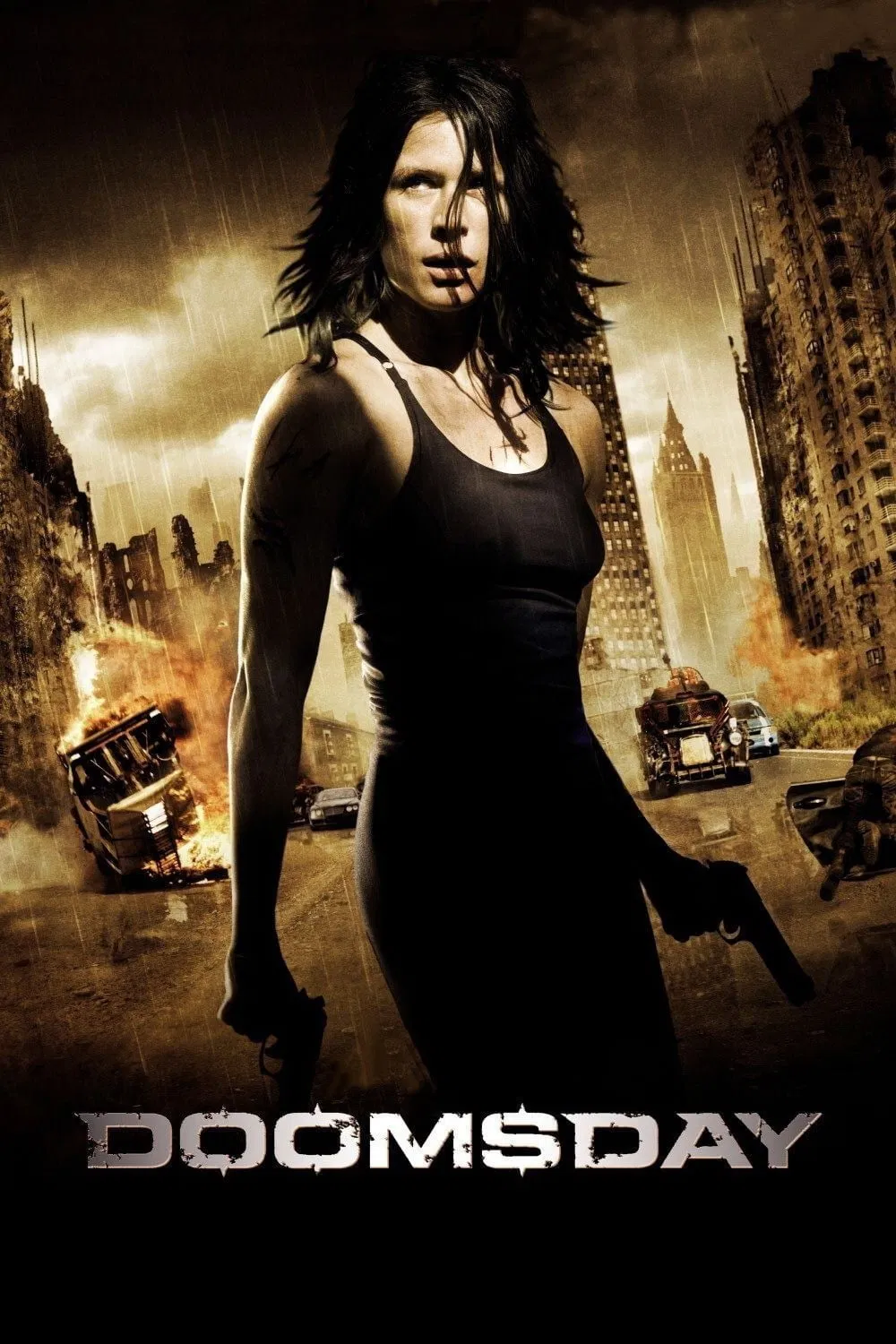 Poster chính thức của phim Phim Hành Động, Phim Giật Gân "Ngày Diệt Vong" (Doomsday - 2008), với sự tham gia của diễn viên Rhona Mitra và Bob Hoskins.