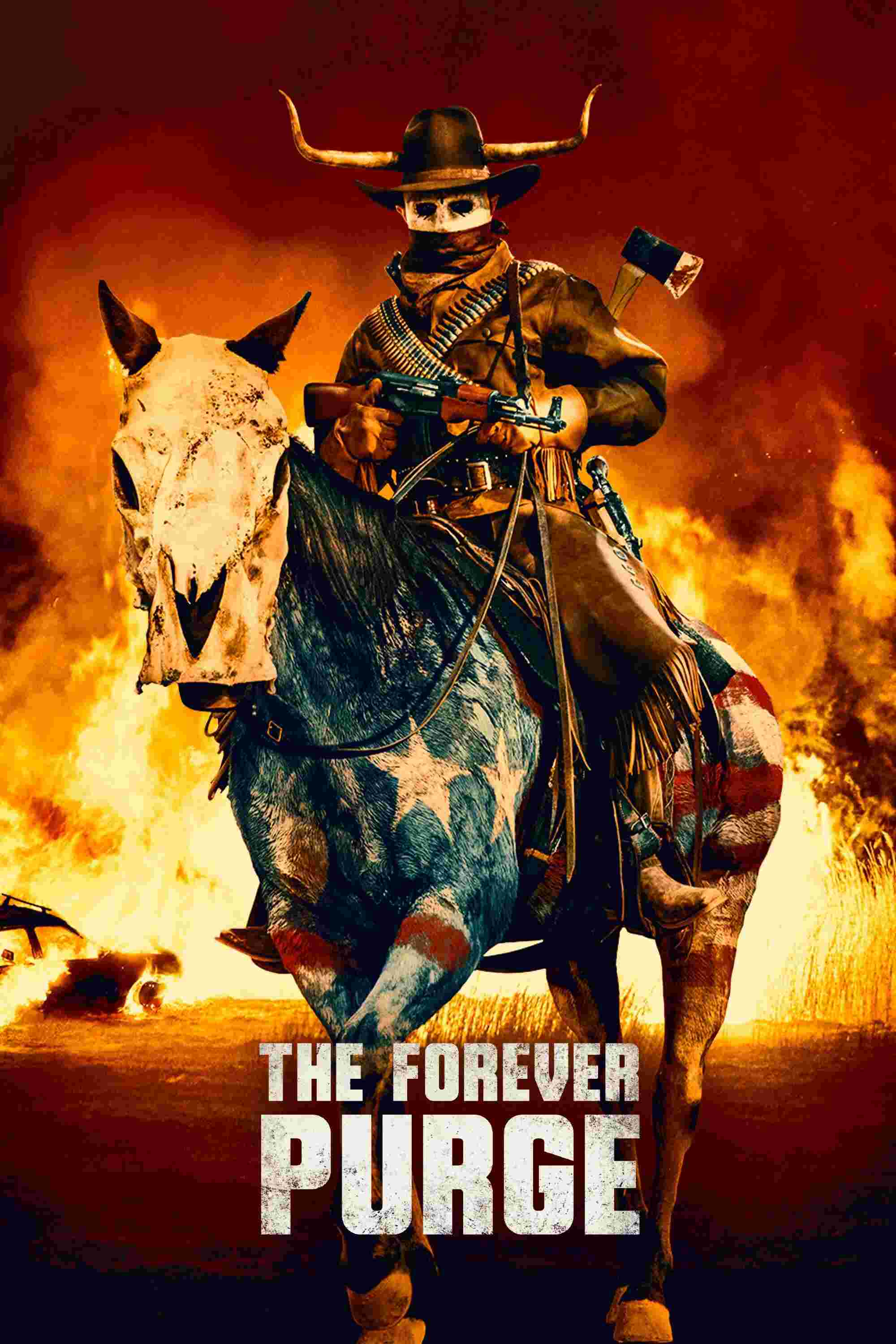 Poster chính thức của phim Phim Hành Động, Phim Kinh Dị "Ngày Thanh Trừng Vĩnh Viễn" (The Forever Purge - 2021), với sự tham gia của diễn viên Ana de la Reguera và Josh Lucas.