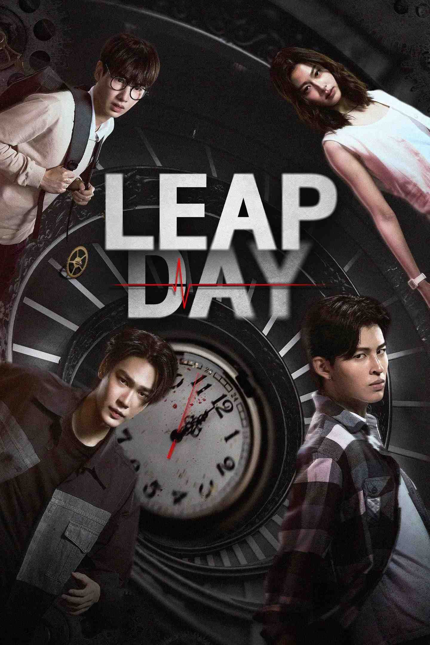 Poster chính thức của phim Phim Tâm Lý, Phim Bí Ẩn "Ngày Thay Đổi Tử Mệnh" (Leap Day - 2025), với sự tham gia của diễn viên Jirawat Sutivanichsak và Atthaphan Phunsawat.
