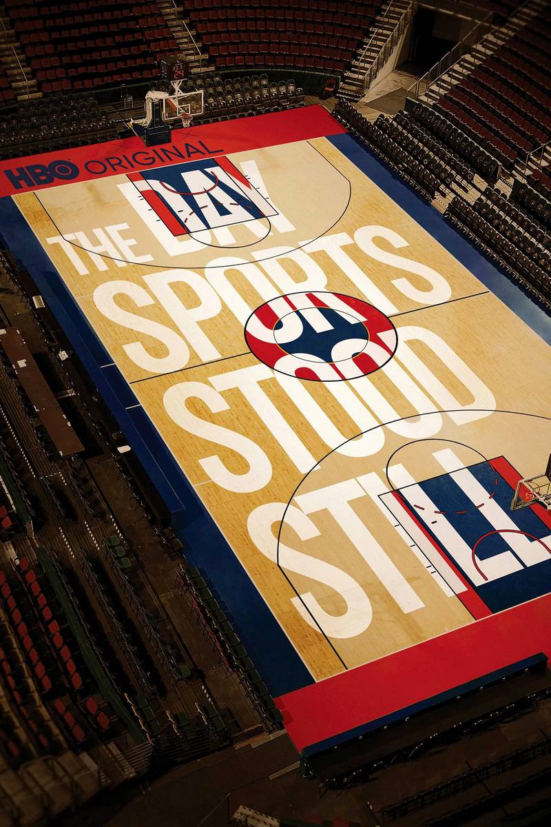 Poster chính thức của phim Phim Tài Liệu "Ngày Thể Thao Ngừng Lại" (The Day Sports Stood Still - 2021), với sự tham gia của diễn viên Chris Paul và Mookie Betts.