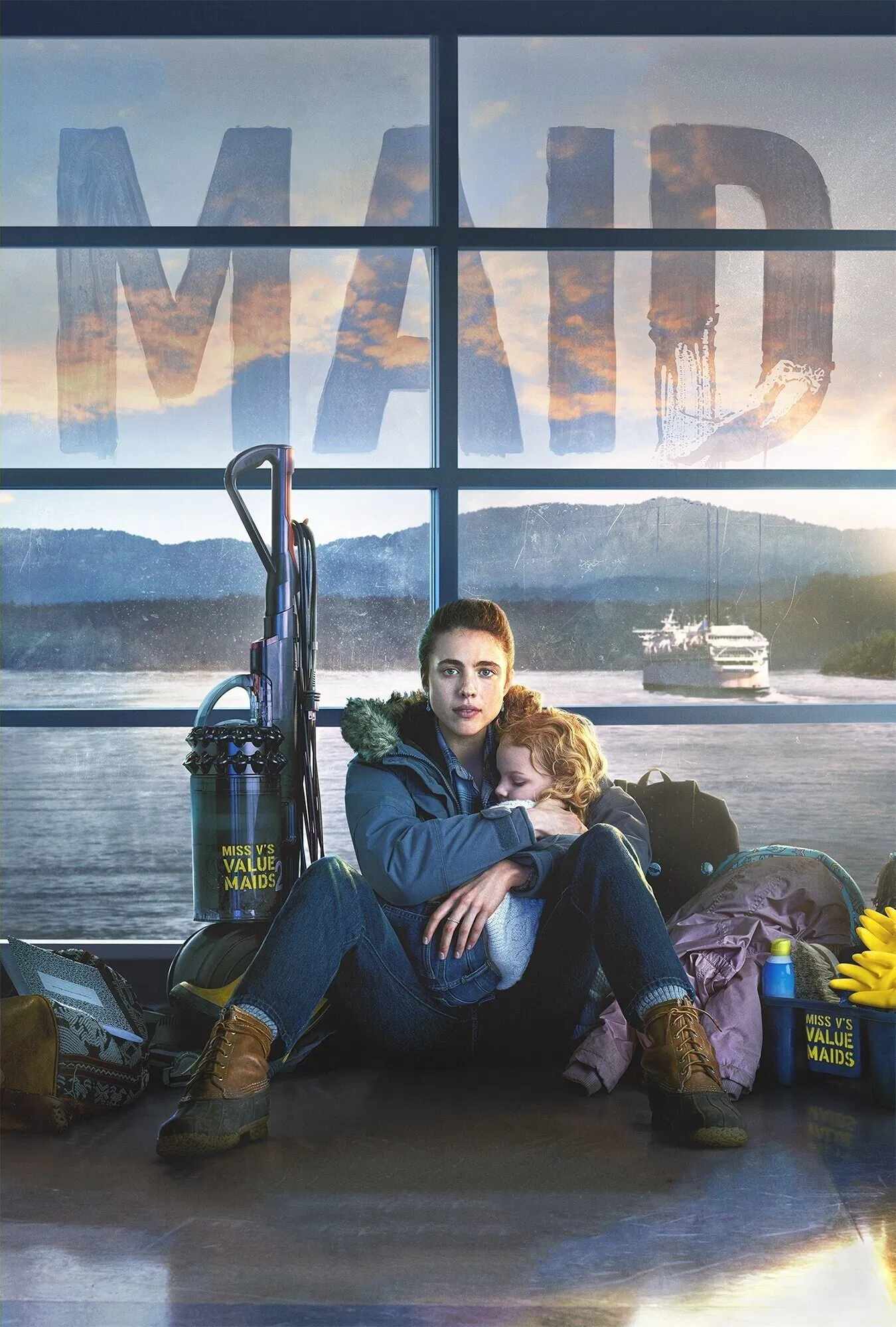Poster chính thức của phim Phim Tâm Lý "Nghề Giúp Việc" (Maid - 2021), với sự tham gia của diễn viên Margaret Qualley và Nick Robinson.