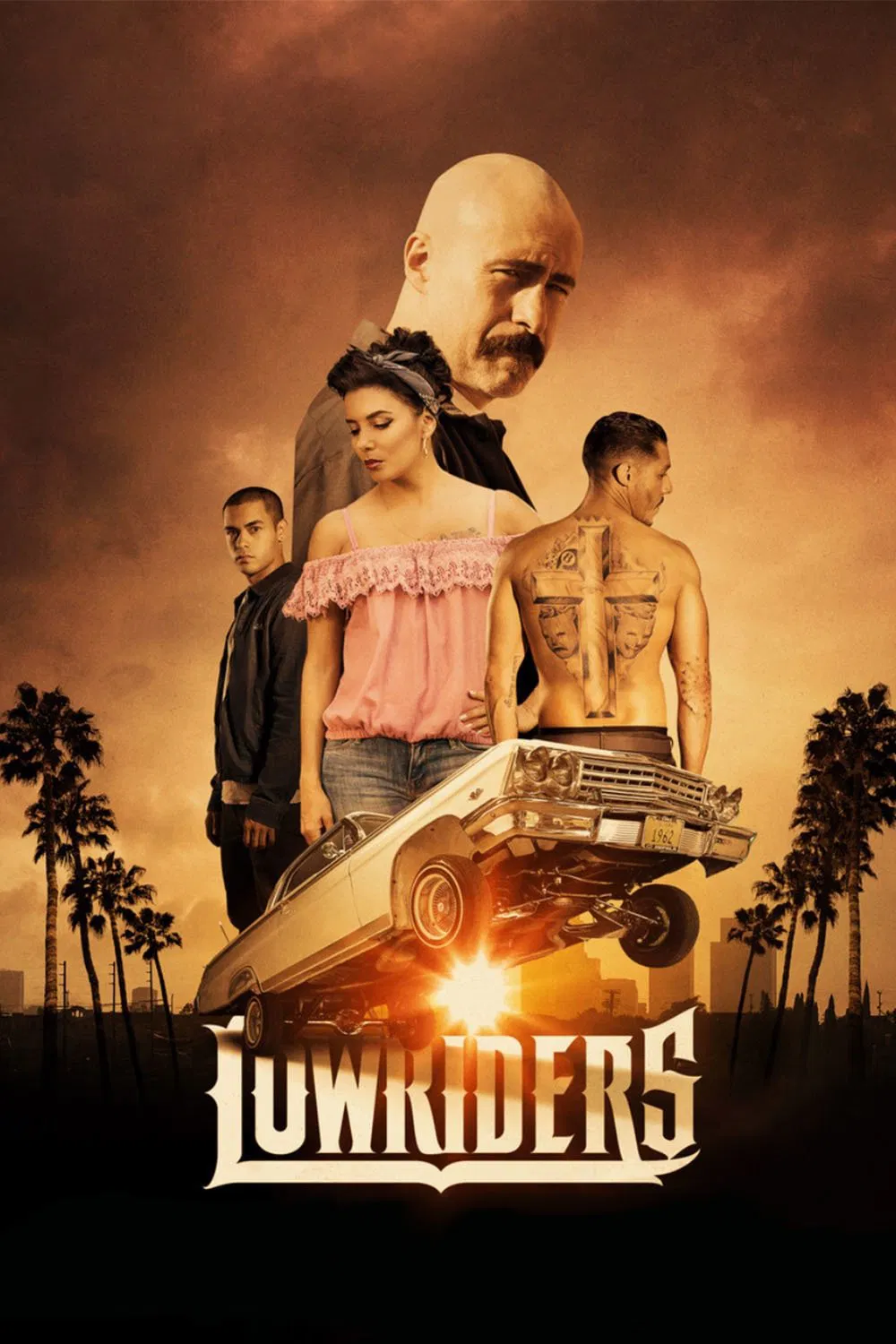 Poster chính thức của phim Phim Tâm Lý, Phim Hành Động "Nghệ Thuật Xe Hơi" (Lowriders - 2017), với sự tham gia của diễn viên Gabriel Chavarria và Demián Bichir.