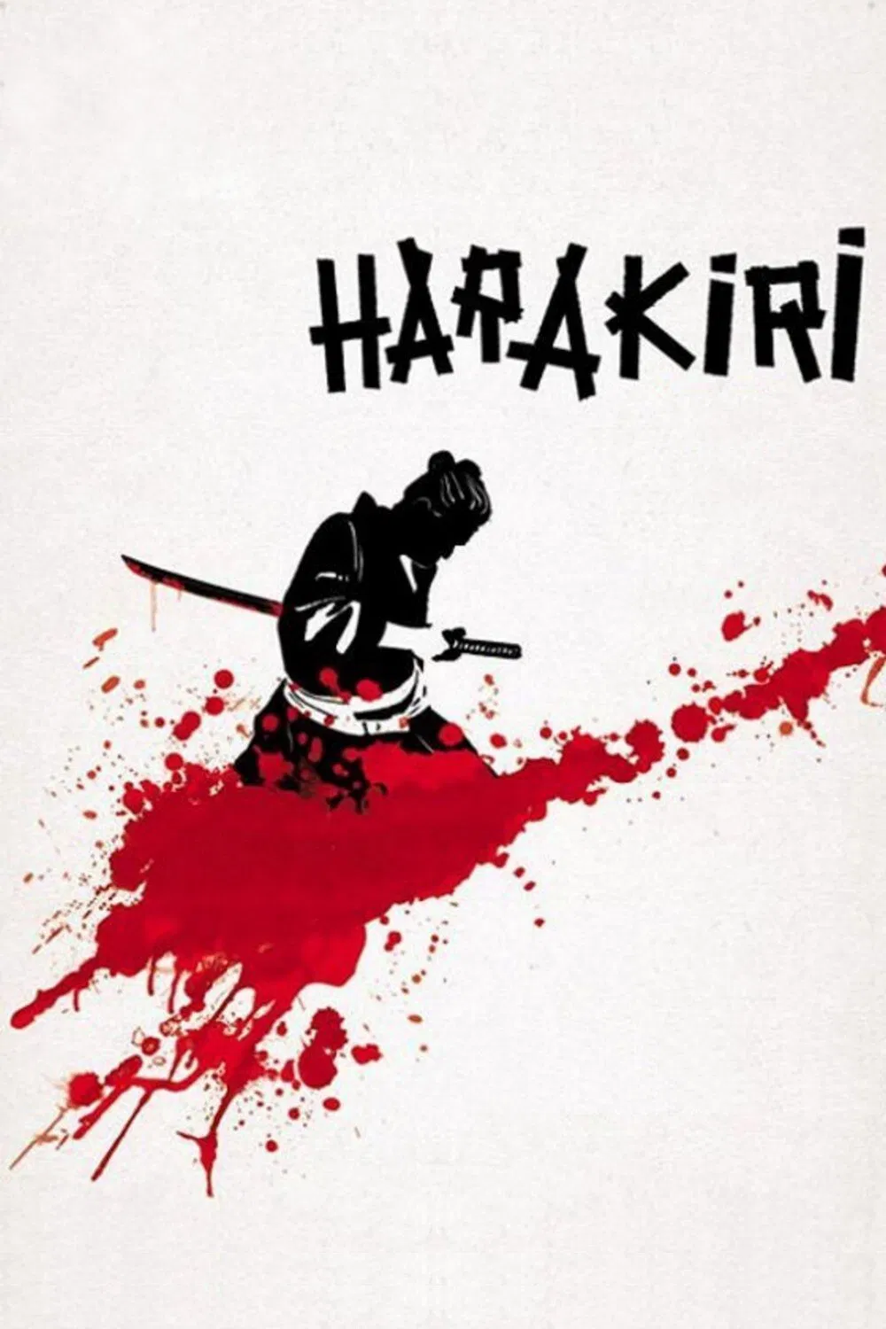 Poster chính thức của phim Phim Hành Động, Phim Tâm Lý "Nghi lễ mổ bụng" (Harakiri - 1962), với sự tham gia của diễn viên Tatsuya Nakadai và Akira Ishihama.