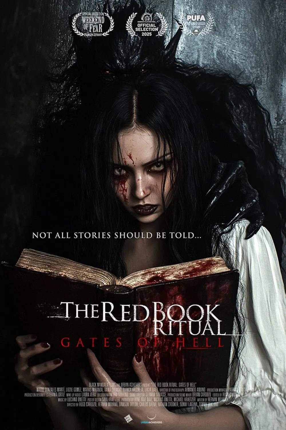 Poster chính thức của phim Phim Kinh Dị "Nghi lễ Sách Đỏ: Cổng Địa ngục" (The Red Book Ritual: Gates of Hell - 2025).