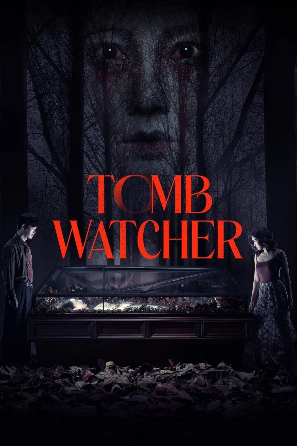 Poster chính thức của phim Phim Tâm Lý, Phim Kinh Dị "Nghĩa Địa Của Người Sống" (Tomb Watcher - 2025), với sự tham gia của diễn viên Woranuch Bhirombhakdi và Thanavate Siriwattanakul.