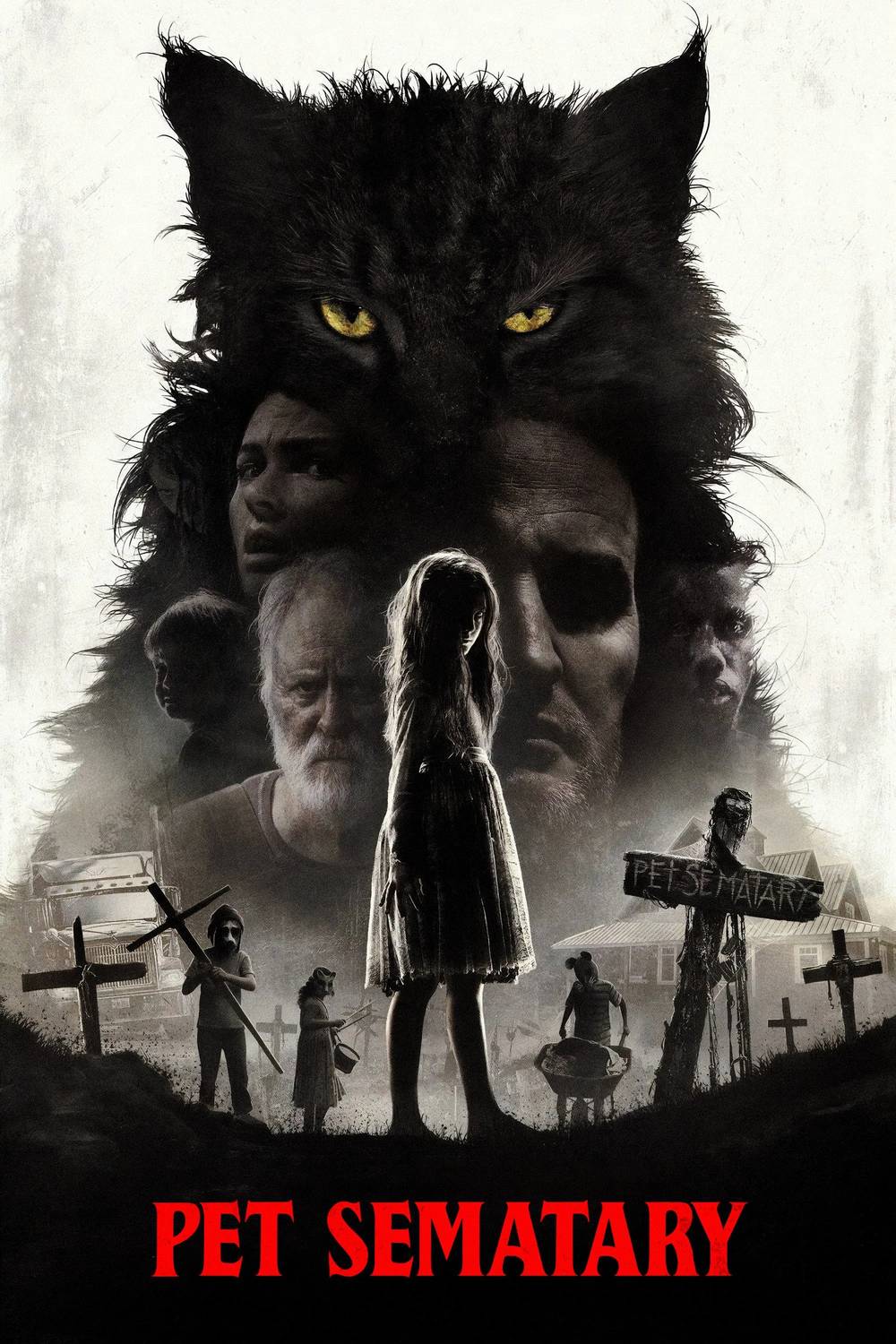 Poster chính thức của phim Phim Kinh Dị "Nghĩa Địa Ma Quái" (Pet Sematary - 2019), với sự tham gia của diễn viên Jason Clarke và Amy Seimetz.