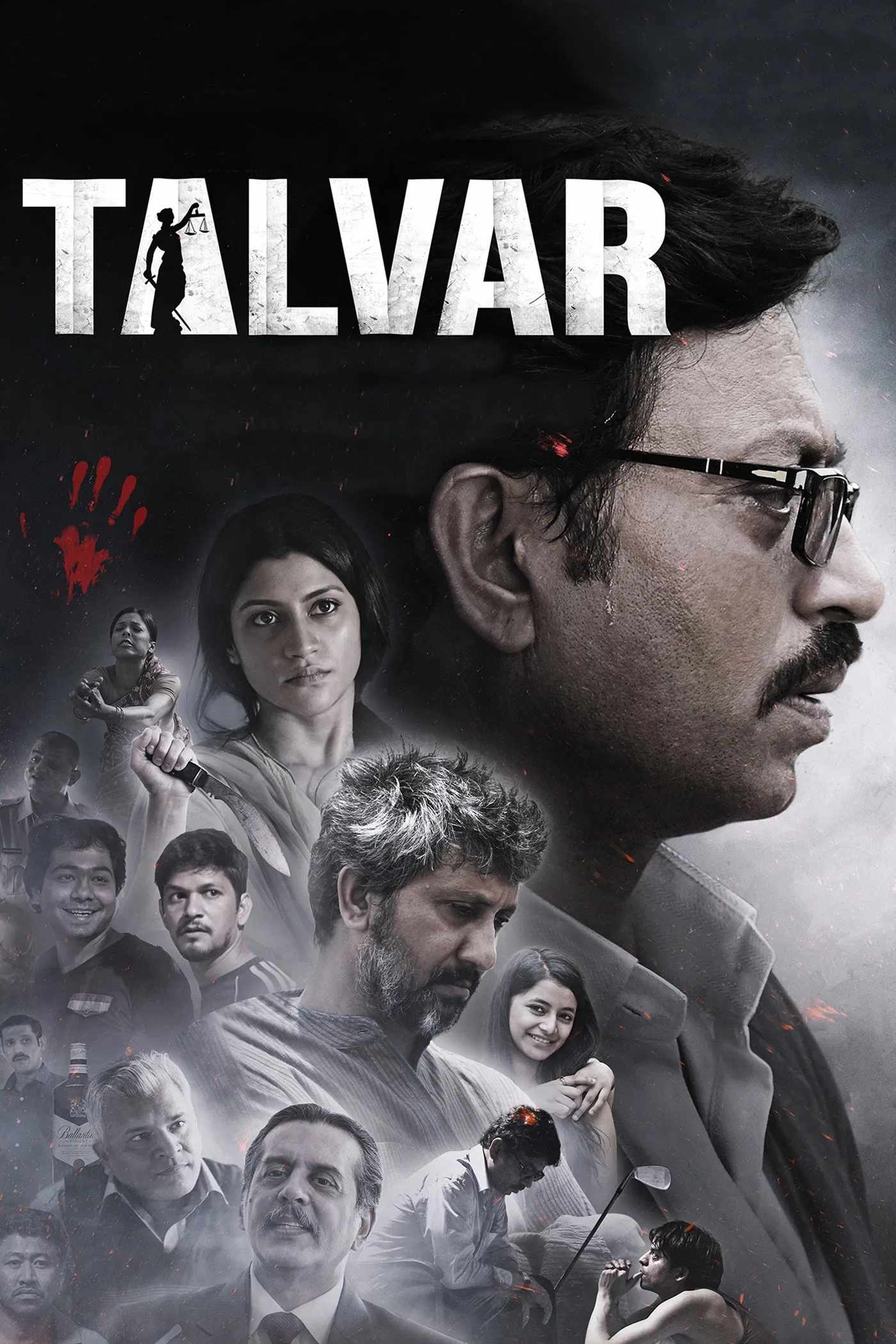 Poster chính thức của phim Phim Giật Gân, Phim Tâm Lý "Nghịch Lý Điều Tra" (Talvar - 2015), với sự tham gia của diễn viên Irrfan Khan và Konkona Sen Sharma.