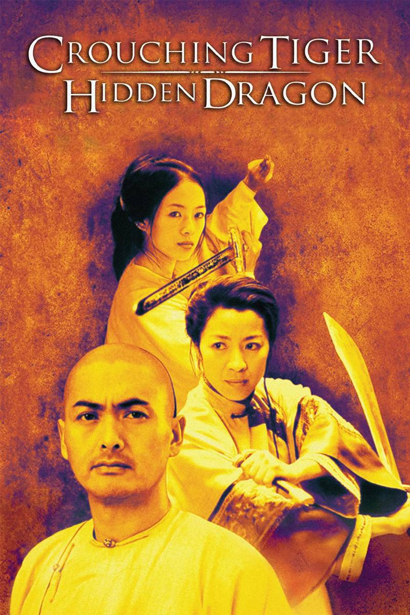 Poster chính thức của phim Phim Phiêu Lưu, Phim Tâm Lý "Ngọa Hổ Tàng Long" (Crouching Tiger, Hidden Dragon - 2000), với sự tham gia của diễn viên Châu Nhuận Phát và Dương Tử Quỳnh.