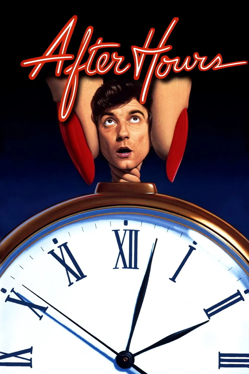Poster chính thức của phim Phim Hài, Phim Giật Gân "Ngoài Giờ" (After Hours - 1985), với sự tham gia của diễn viên Griffin Dunne và Rosanna Arquette.