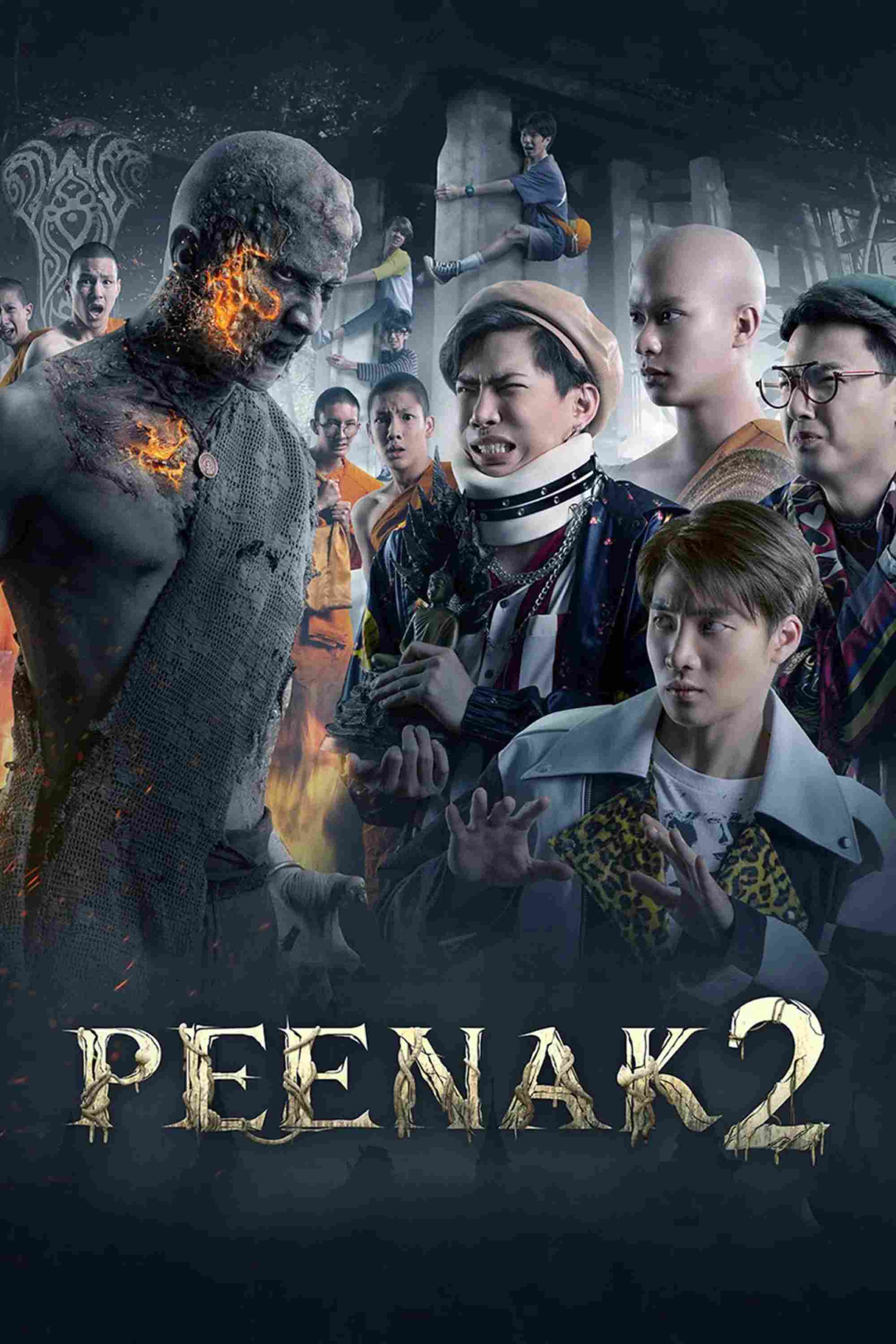 Poster chính thức của phim Phim Kinh Dị, Phim Hài "Ngôi Đền Kỳ Quái 2" (Pee Nak 2 - 2020), với sự tham gia của diễn viên Vachiravit Paisarnkulwong và Witthawat Rattanaboonbaramee.