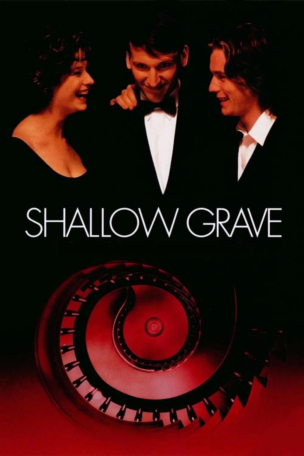 Poster chính thức của phim Phim Hình Sự, Phim Giật Gân "Ngôi Mộ Hờ" (Shallow Grave - 1994), với sự tham gia của diễn viên Kerry Fox và Christopher Eccleston.
