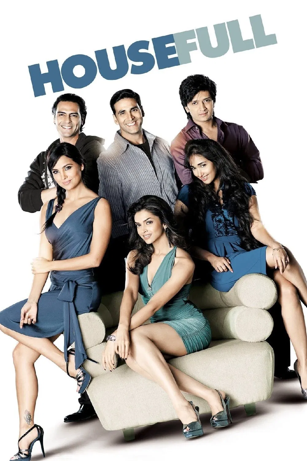 Poster chính thức của phim Phim Hài, Phim Tình Cảm "Ngôi Nhà Vui Vẻ" (Housefull - 2010), với sự tham gia của diễn viên Akshay Kumar và Arjun Rampal.