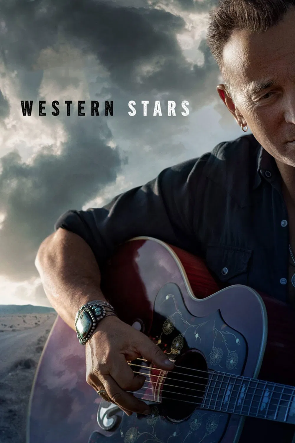 Poster chính thức của phim Phim Ca Nhạc, Phim Tài Liệu "Ngôi sao miền Tây" (Western Stars - 2019), với sự tham gia của diễn viên Bruce Springsteen và Patti Scialfa.