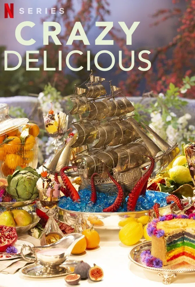 Poster chính thức của phim Truyền Hình Thực Tế "Ngon điên rồ" (Crazy Delicious - 2020), với sự tham gia của diễn viên Jayde Adams và Carla Hall.