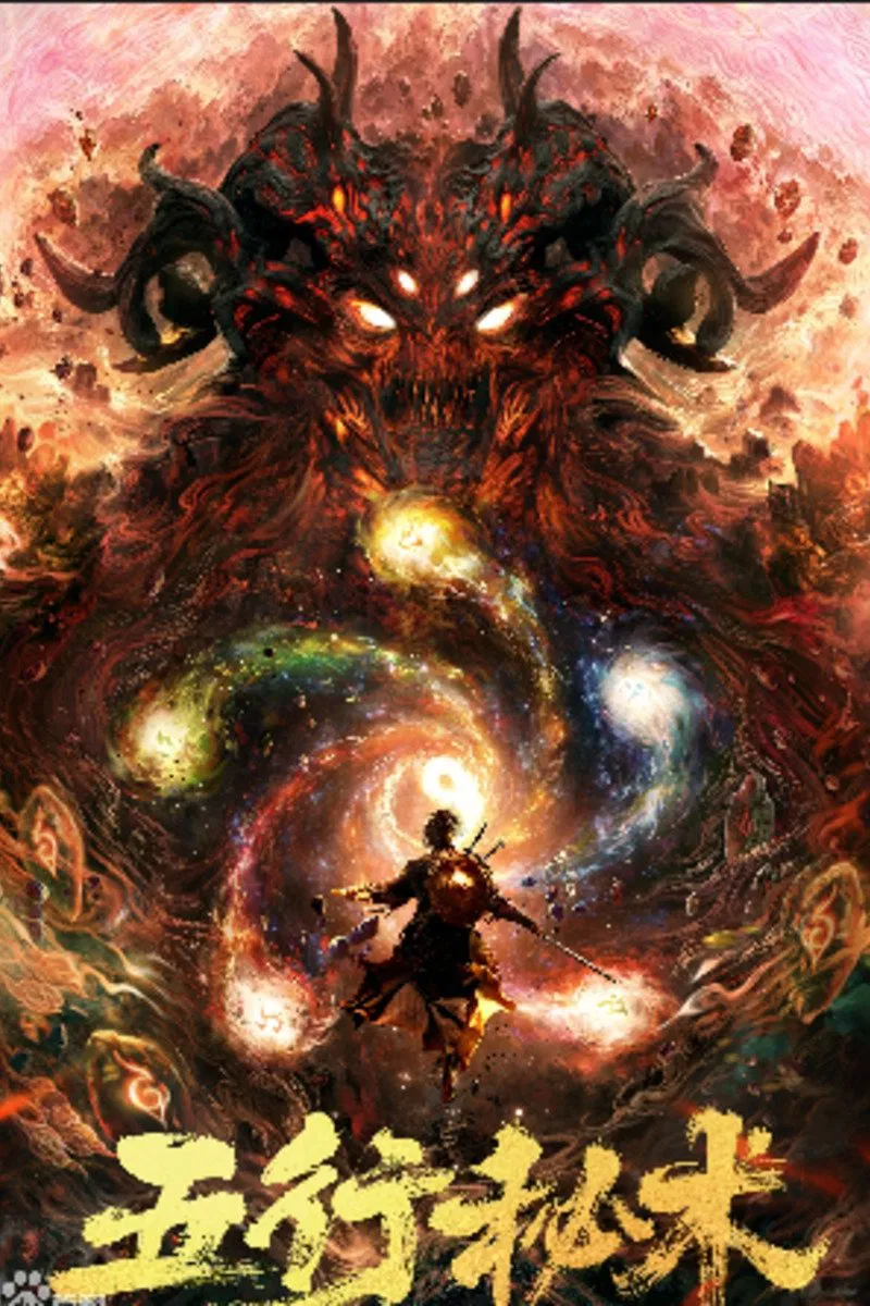 Poster chính thức của phim Phim Giả Tượng "Ngũ Hành Bí Thuật" (Five Elements Secret Art - 2024), với sự tham gia của diễn viên Zhang Jiahang và Li Ruoxi.
