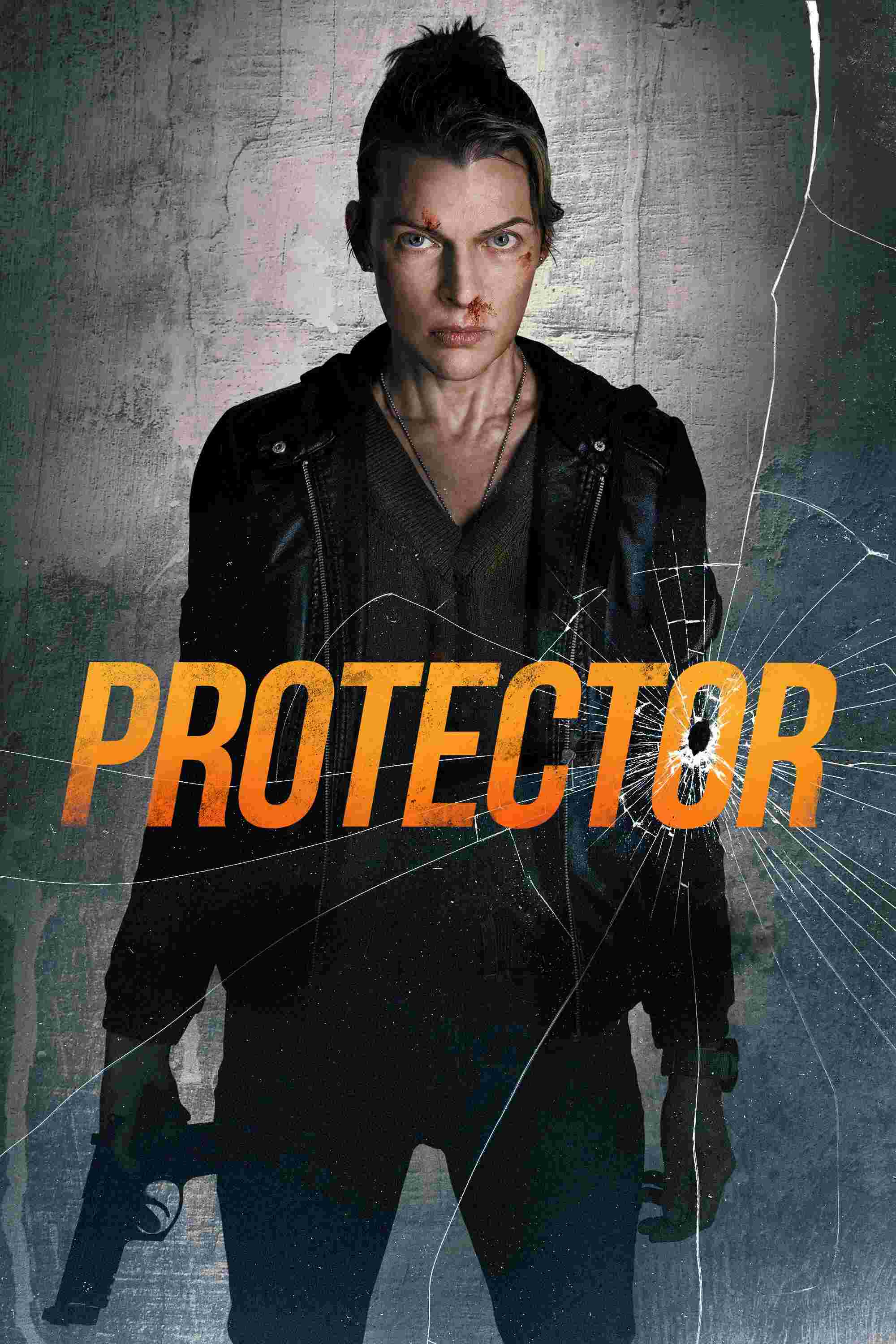 Poster chính thức của phim Phim Hành Động, Phim Giật Gân "Người bảo vệ" (Protector - 2026), với sự tham gia của diễn viên Milla Jovovich và Matthew Modine.
