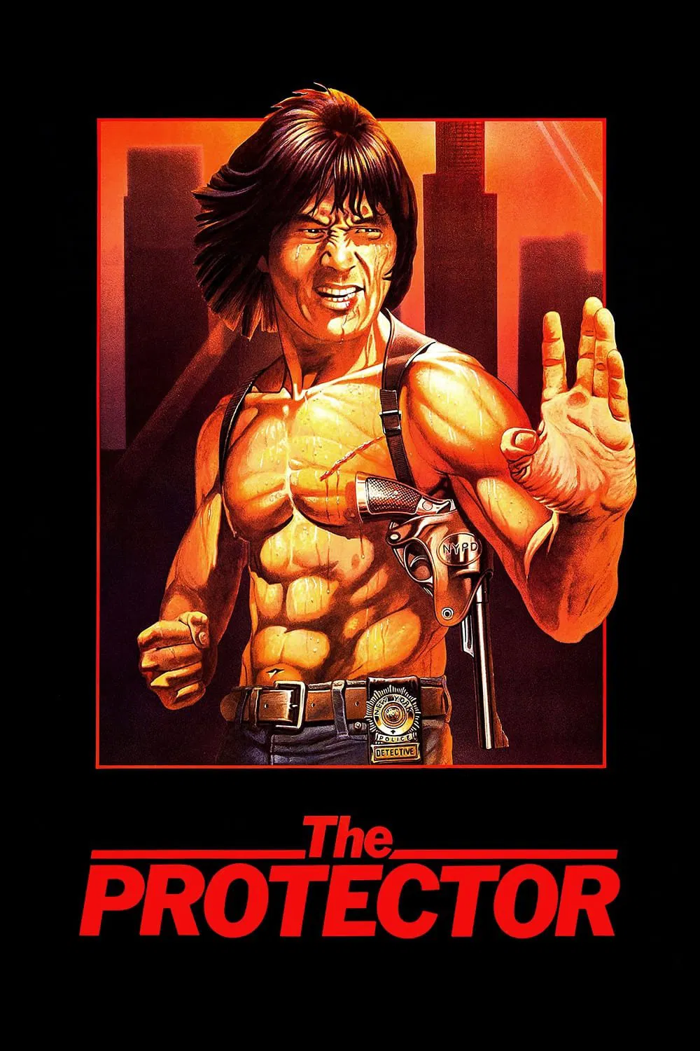 Poster chính thức của phim Phim Hành Động, Phim Hình Sự "Người bảo vệ" (The Protector - 1985), với sự tham gia của diễn viên Thành Long và Danny Aiello.