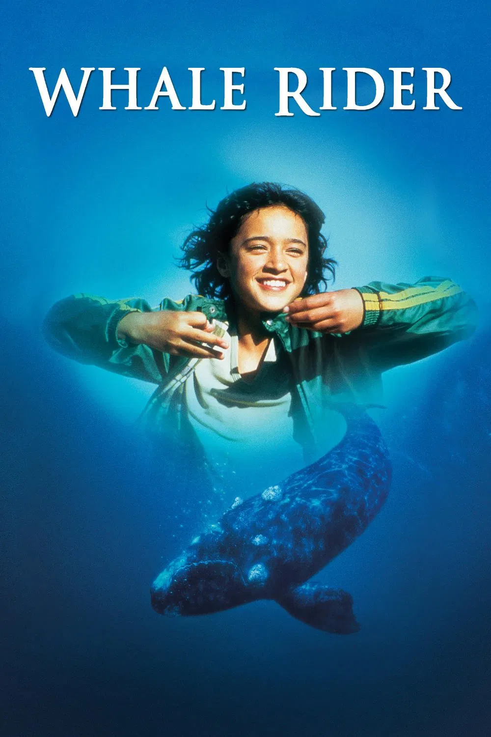 Poster chính thức của phim Phim Tâm Lý, Phim Gia Đình "Người Cưỡi Cá Voi" (Whale Rider - 2003), với sự tham gia của diễn viên Keisha Castle-Hughes và Rawiri Paratene.