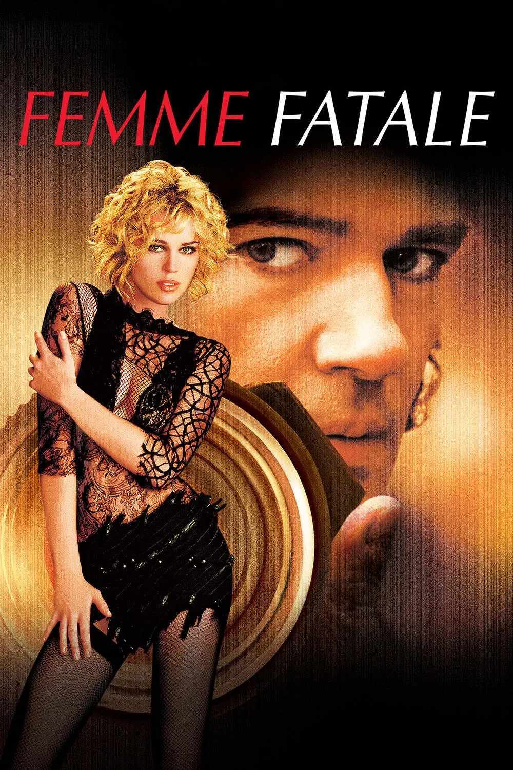 Poster chính thức của phim Phim Bí Ẩn, Phim Hình Sự "Người Đàn Bà Tội Lỗi" (Femme Fatale - 2002), với sự tham gia của diễn viên Rebecca Romijn và Antonio Banderas.