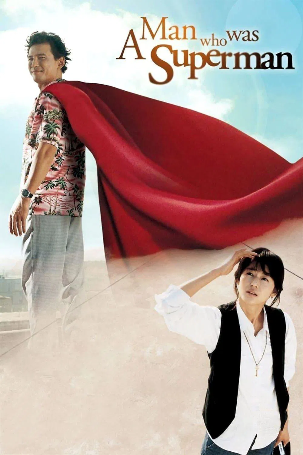 Poster chính thức của phim Phim Hài, Phim Tâm Lý "Người Đàn Ông Siêu Nhân" (A Man Who Was Superman - 2008), với sự tham gia của diễn viên Hwang Jung-min và Jun Ji-hyun.