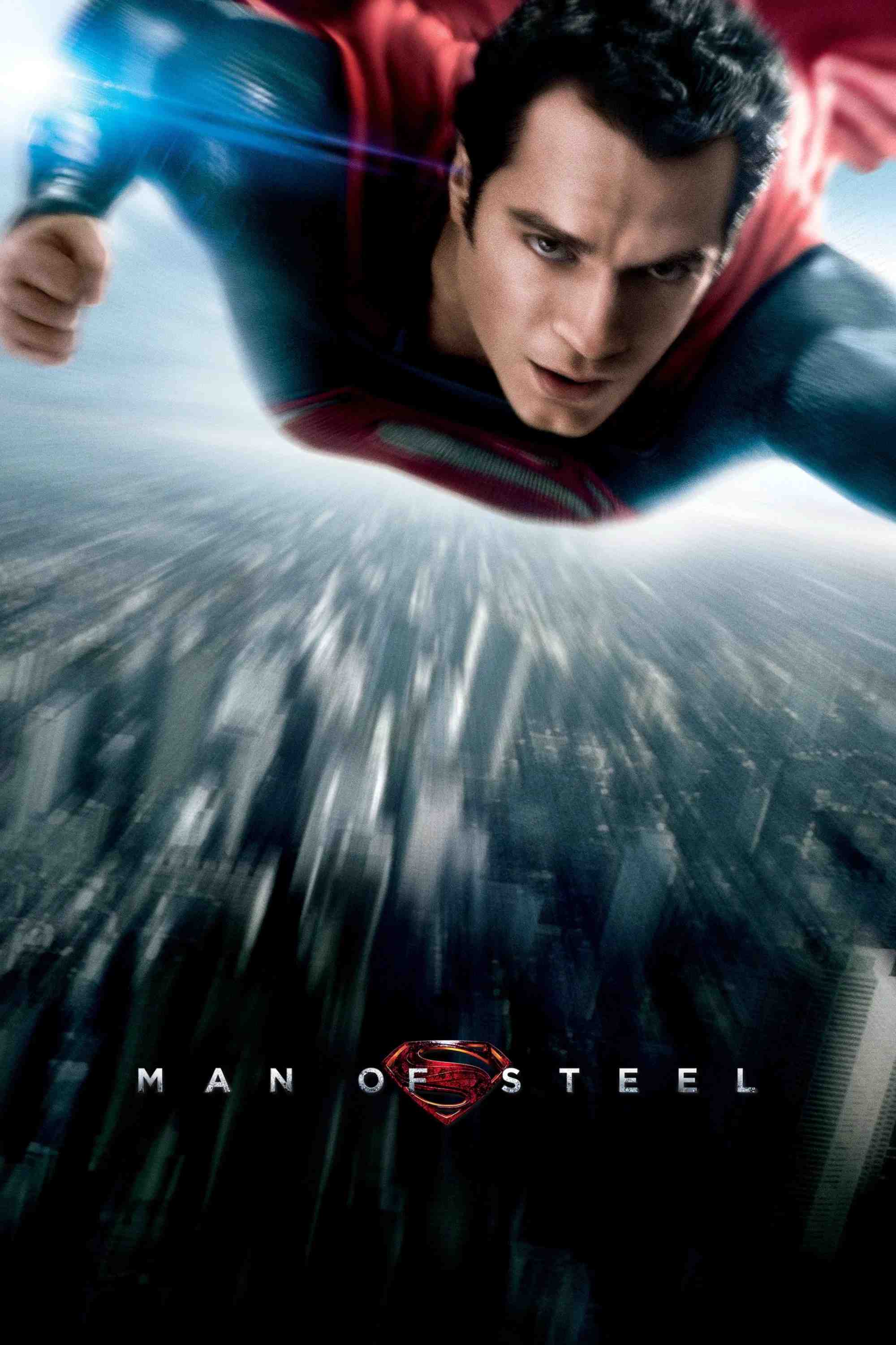 Poster chính thức của phim Phim Hành Động, Phim Phiêu Lưu "Người Đàn Ông Thép" (Man of Steel - 2013), với sự tham gia của diễn viên Henry Cavill và Amy Adams.