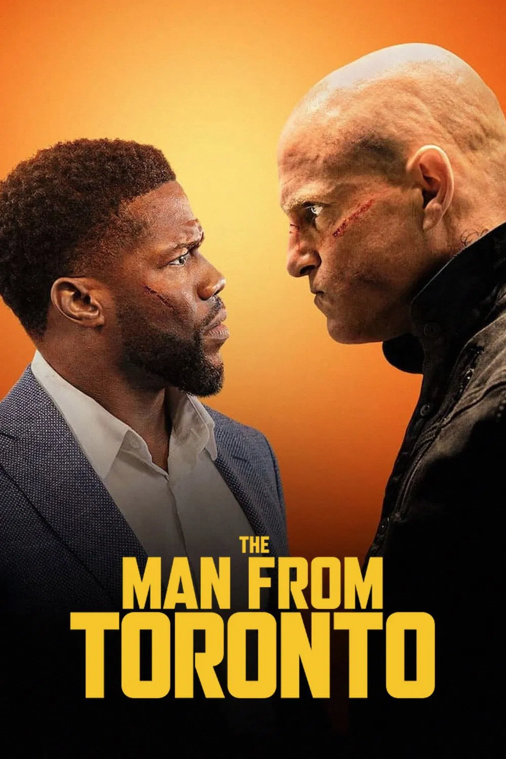 Poster chính thức của phim Phim Hành Động, Phim Phiêu Lưu "Người đàn ông Toronto" (The Man from Toronto - 2022), với sự tham gia của diễn viên Kevin Hart và Woody Harrelson.