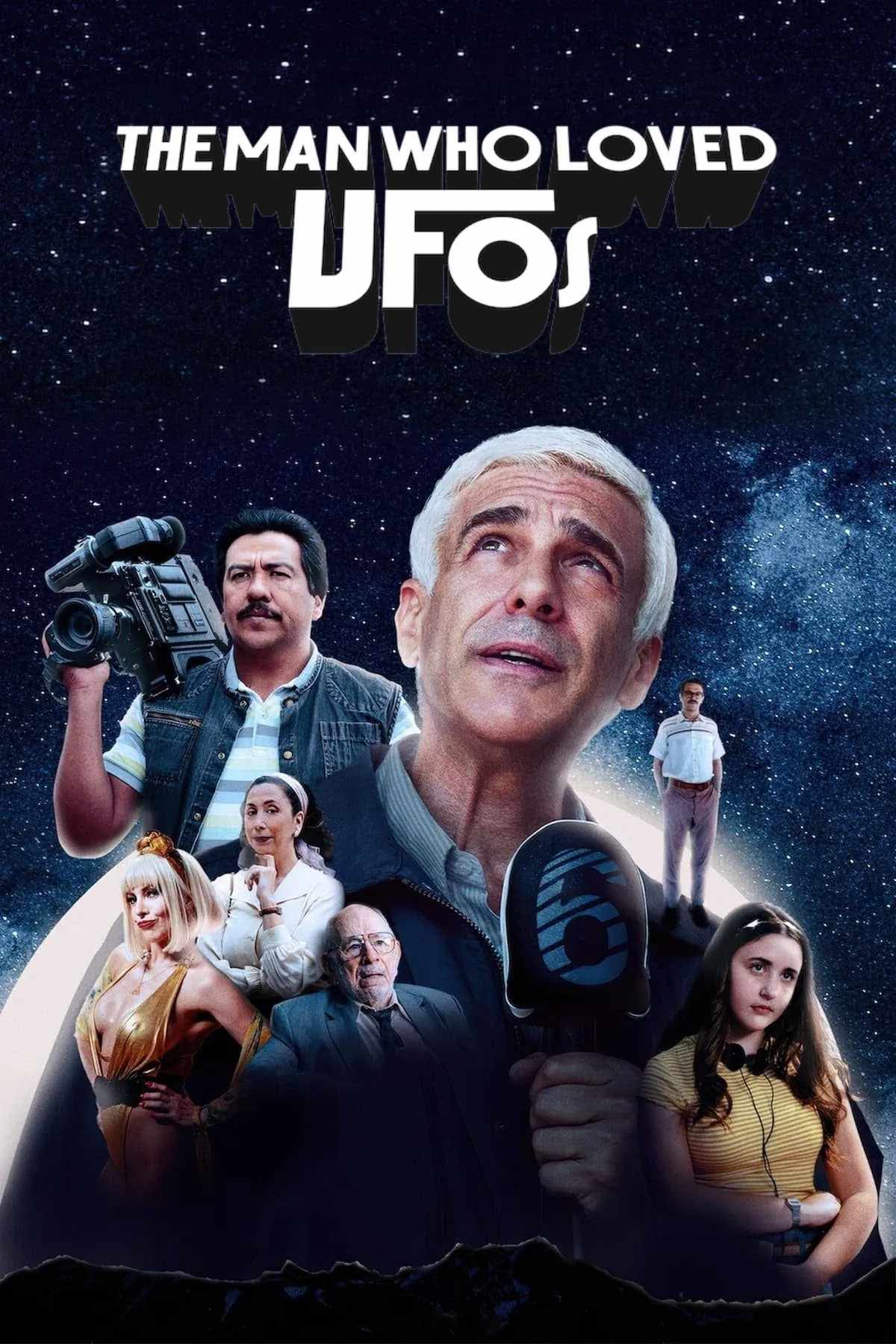 Poster chính thức của phim Phim Tâm Lý, Phim Hài "Người đàn ông yêu UFO" (The Man Who Loved UFOs - 2024), với sự tham gia của diễn viên Leonardo Sbaraglia và Sergio Prina.