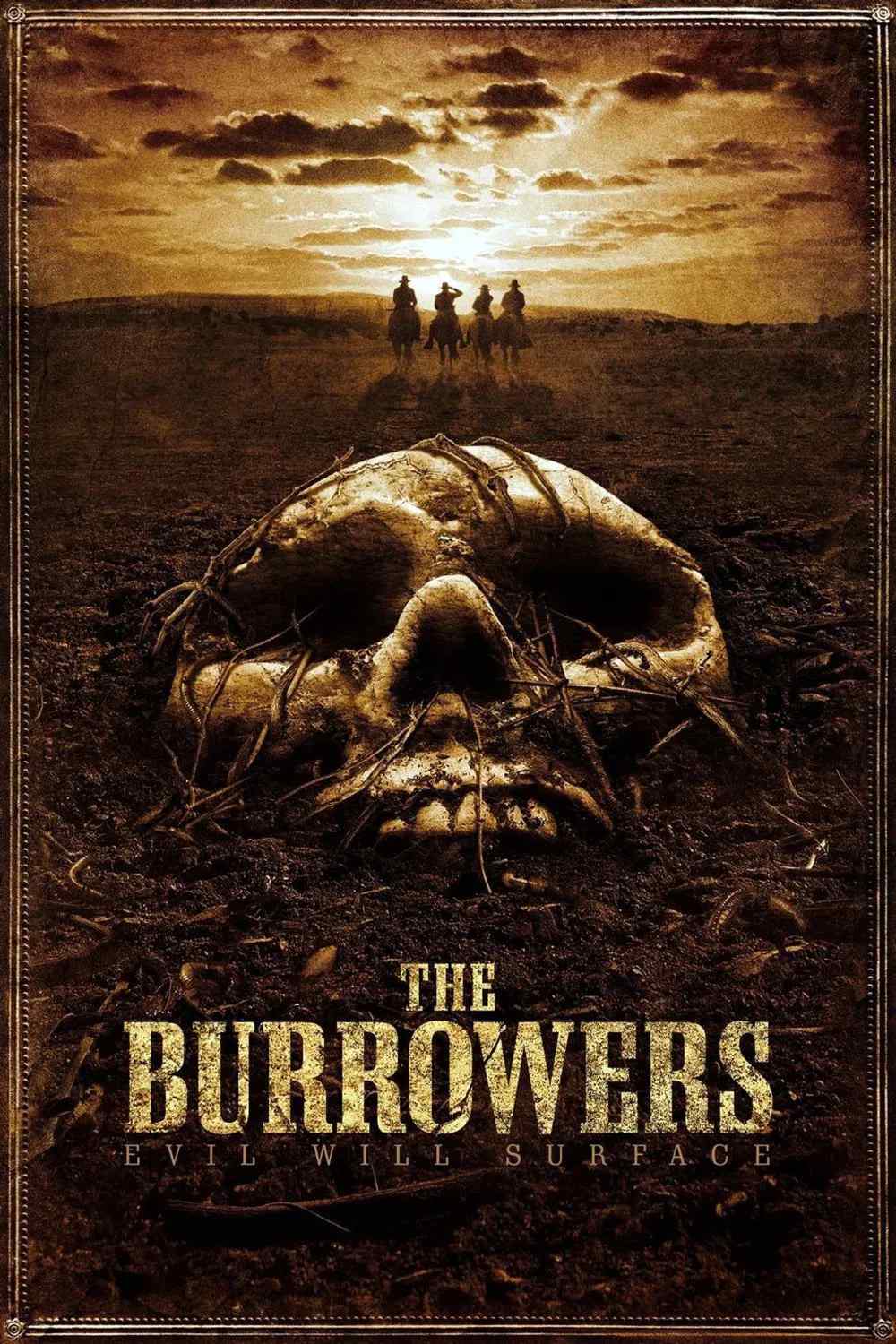 Poster chính thức của phim Phim Kinh Dị, Phim Miền Tây "Người đào hang" (The Burrowers - 2008), với sự tham gia của diễn viên Doug Hutchison và Clancy Brown.