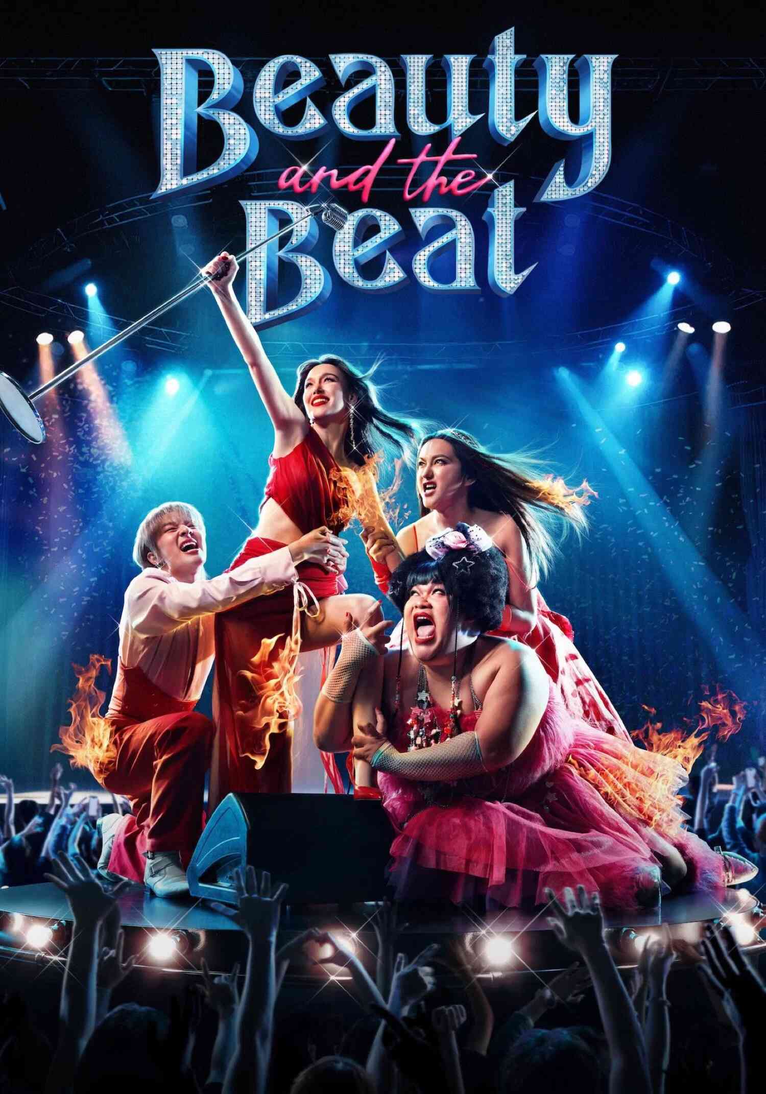 Poster chính thức của phim Phim Hài, Phim Ca Nhạc "Người Đẹp Và Quái Lạ" (Beauty and the Beat - 2025), với sự tham gia của diễn viên Jacqueline Muench và Thongchai Thongkanthom.