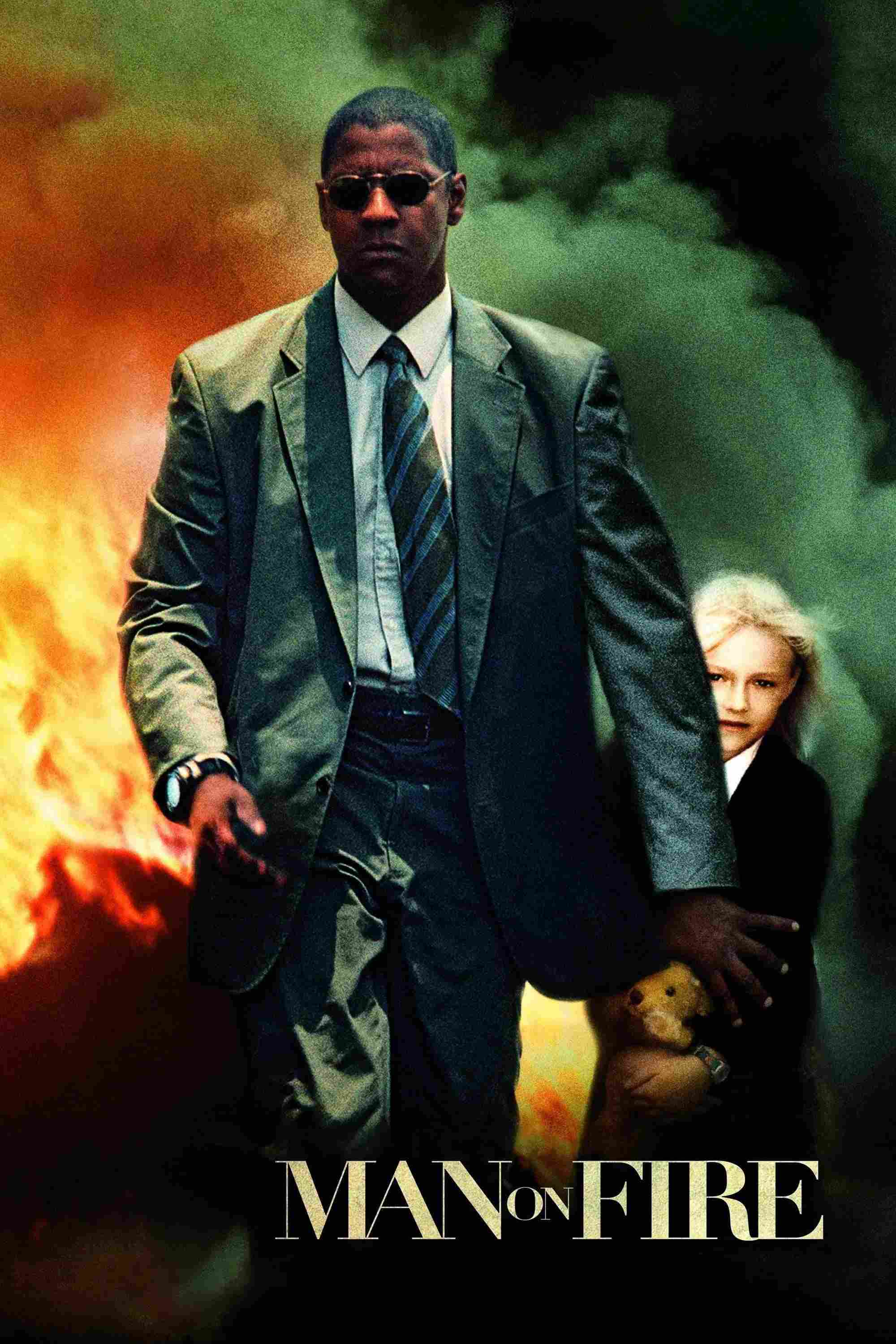 Poster chính thức của phim Phim Hành Động, Phim Tâm Lý "Người Đỡ Đạn" (Man on Fire - 2004), với sự tham gia của diễn viên Denzel Washington và Dakota Fanning.